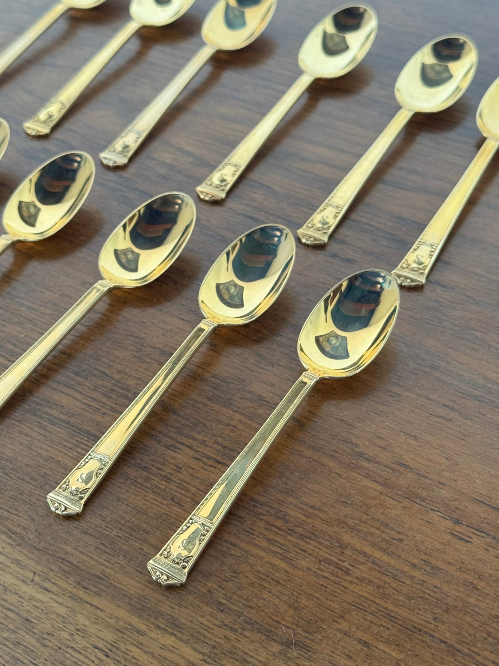 Set of Twelve Tiffany & Co. 14k Gold Demitasse Spoons in Original Roll - 4