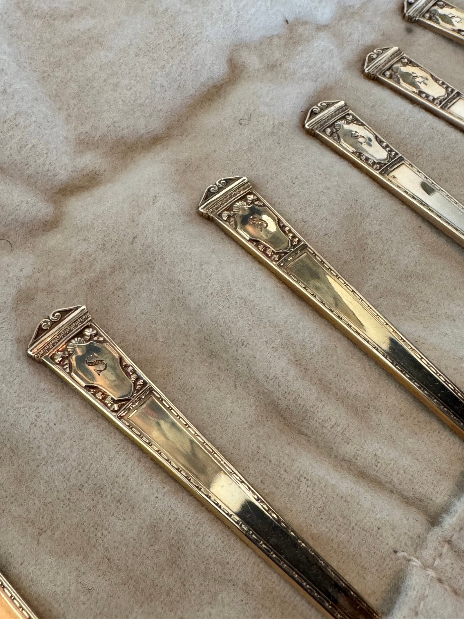 Set of Twelve Tiffany & Co. 14k Gold Demitasse Spoons in Original Roll - 9