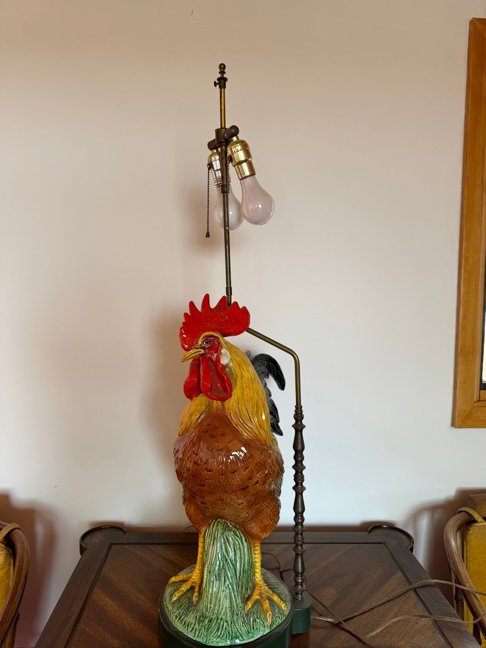 Vintage Ceramic Rooster Table Lamp - 4