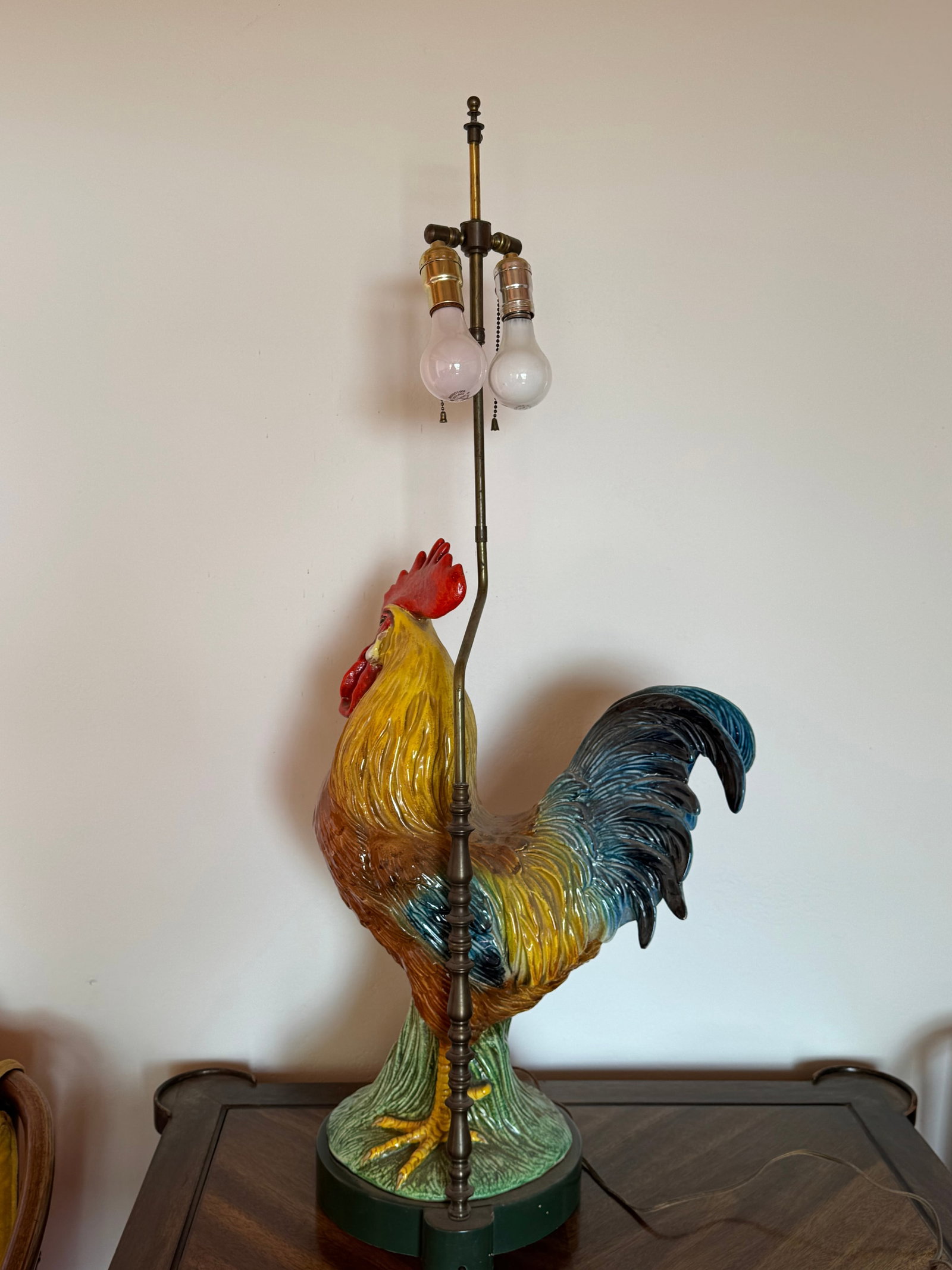 Vintage Ceramic Rooster Table Lamp - 6