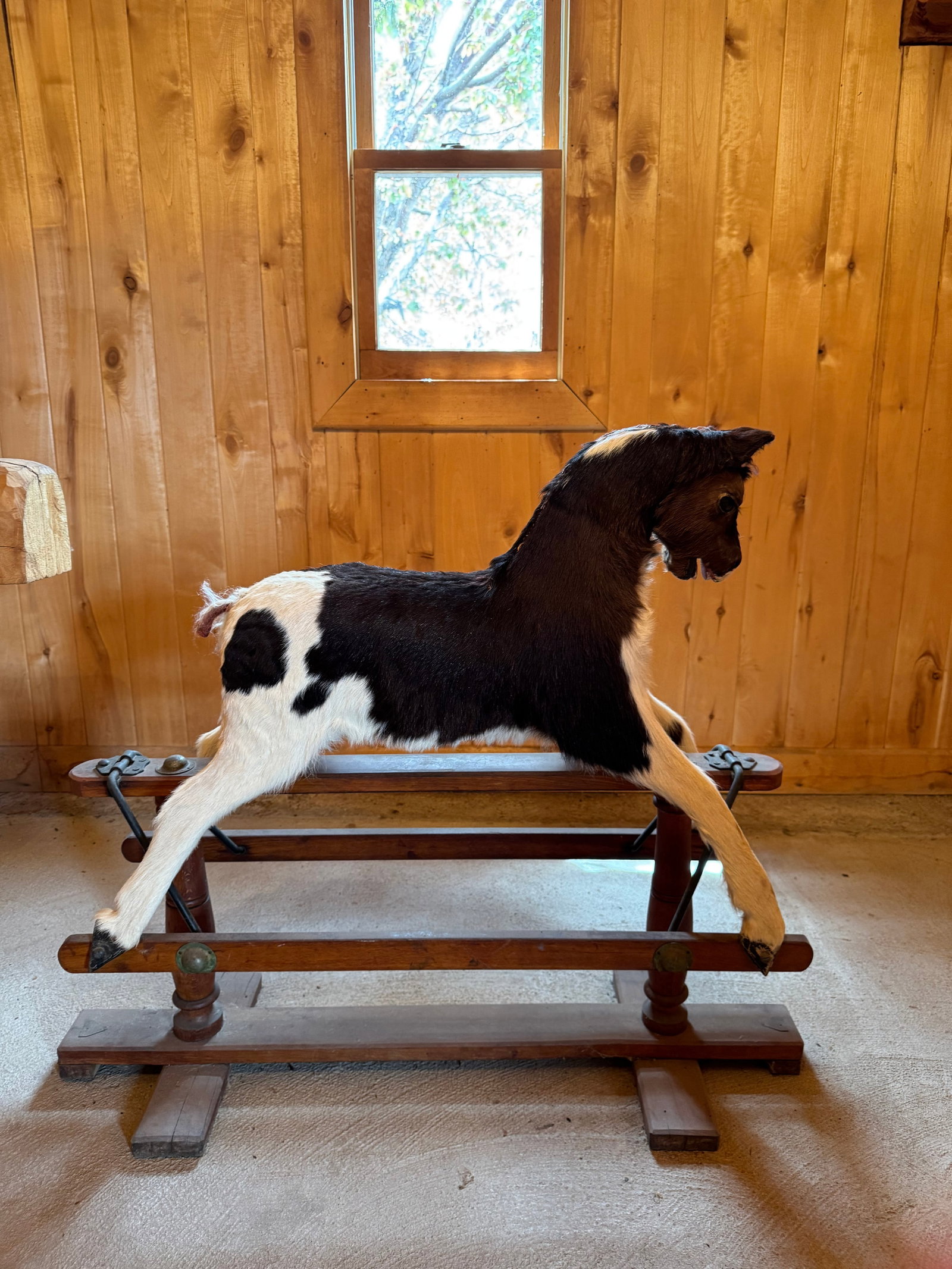 Vintage Hair on Hide Rocking Horse - 2