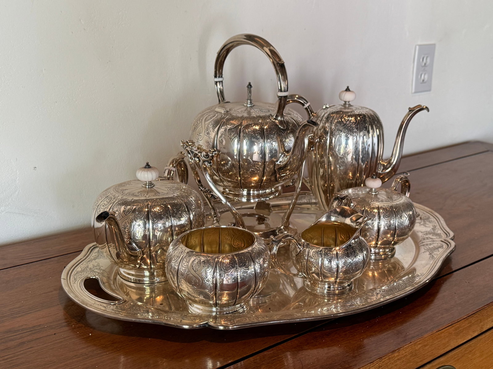 Gorham Sterling Silver Seven-Piece Tea and Coffee Service & Tray - 3