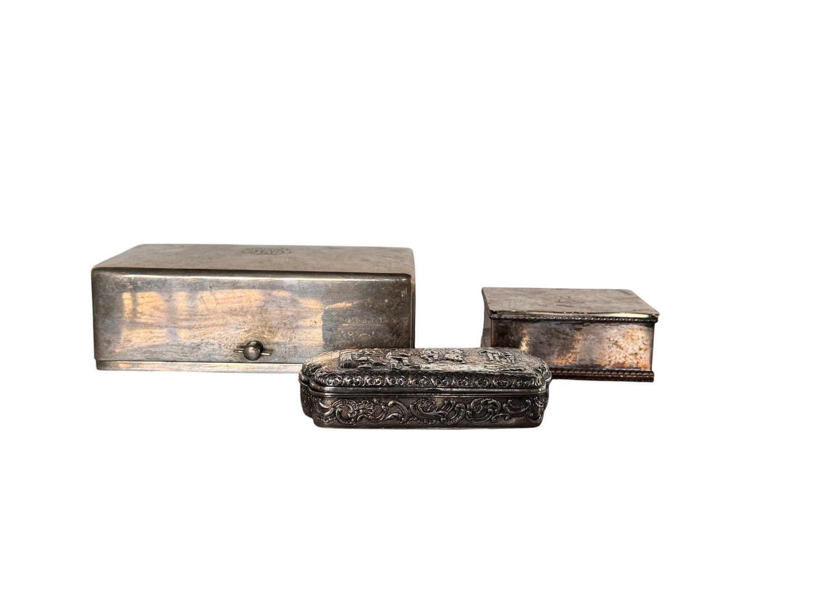 Collection of Three Sterling Silver Boxes, Early 20th Century (1 of 2)