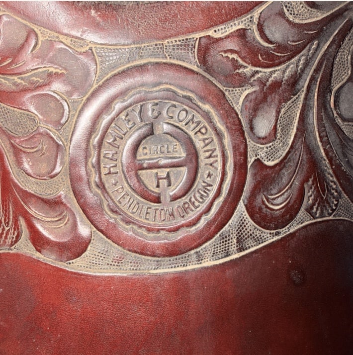 Hamley & Company Tooled Western Saddle on Custom Display Stand - 10