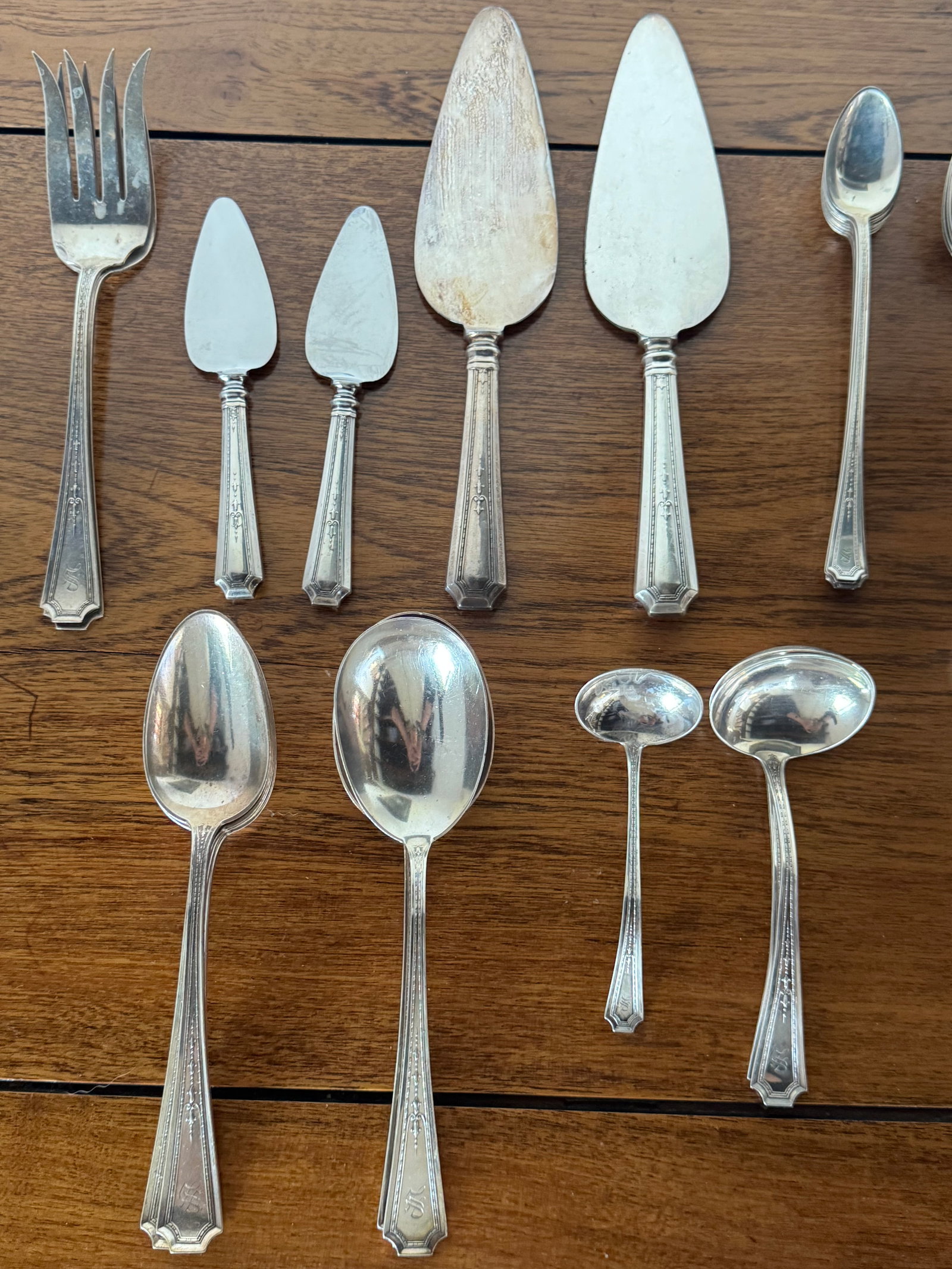 Colfax by Durigin-Gorham Sterling Silver Flatware Set, 268 pieces, S Monogram - 10