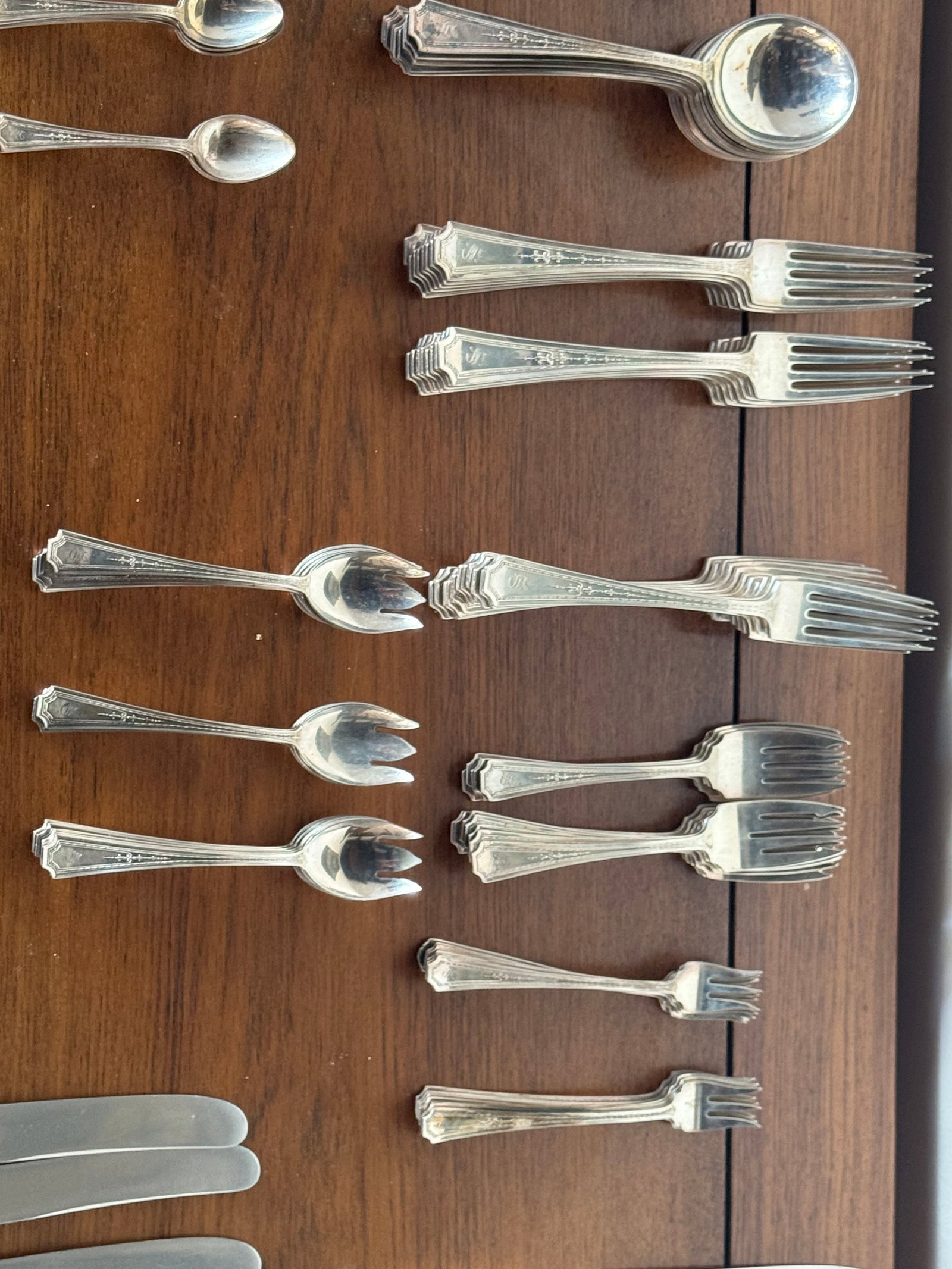 Colfax by Durigin-Gorham Sterling Silver Flatware Set, 268 pieces, S Monogram - 5