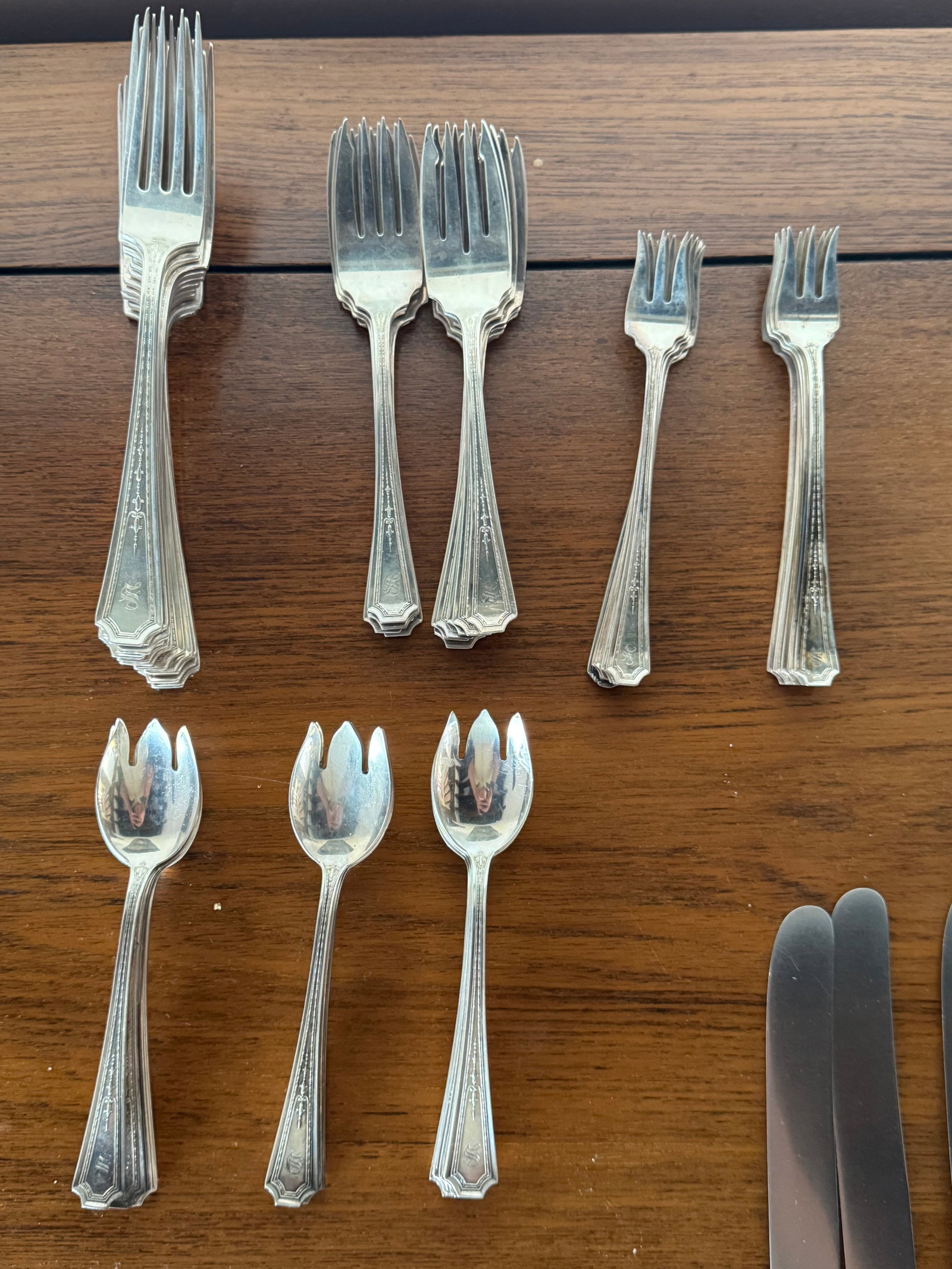 Colfax by Durigin-Gorham Sterling Silver Flatware Set, 268 pieces, S Monogram - 8