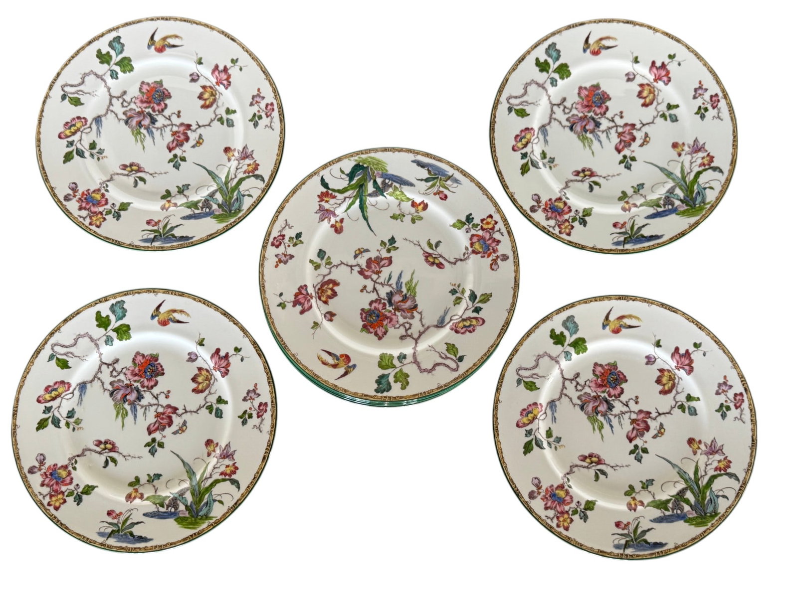 Set of Ten Wedgwood Dinner and Salad Plates in "Wild Flowers" Pattern (1 of 2)