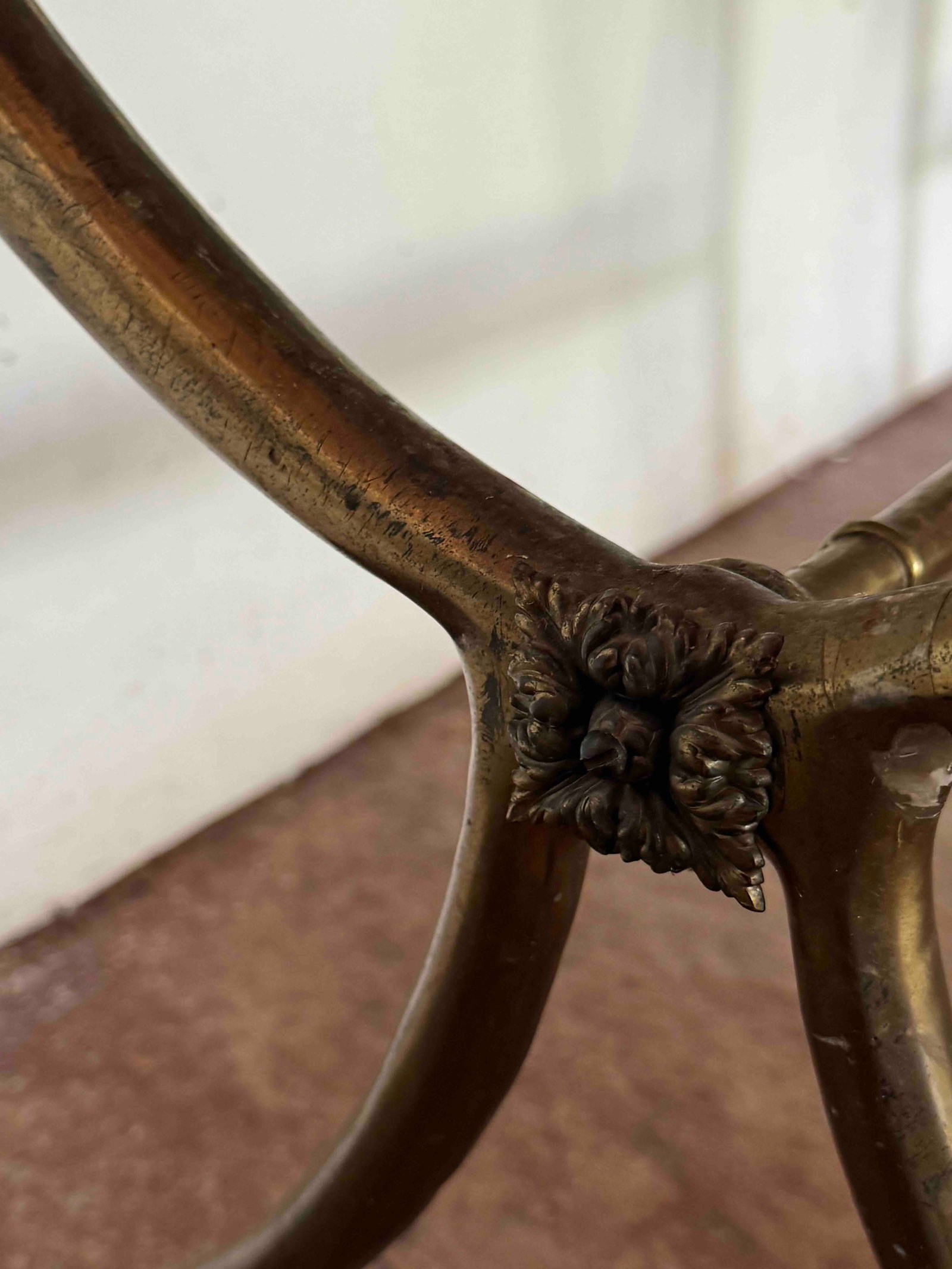 Pair of 20th Century Italian Neoclassical Gilt Bronze Mounted Rouge Marble Console Tables - 4