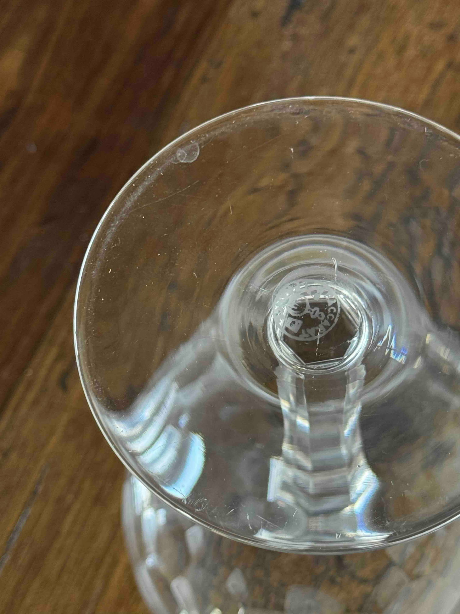 Set of Five Baccarat "Honeycomb" Pattern Crystal Coupe Glasses - 3