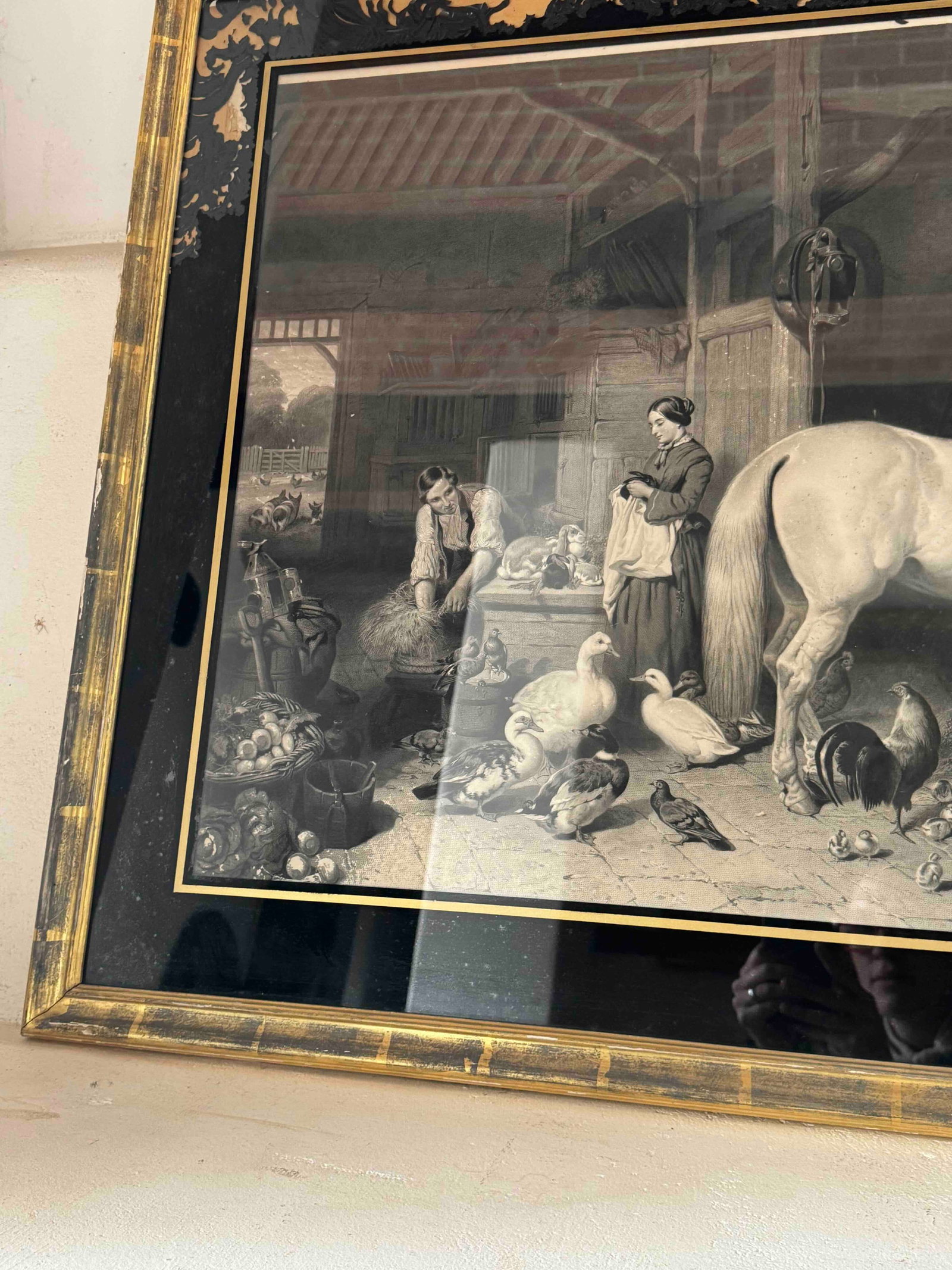 19th Century English Engraving, "Horses and Fowl" - 3