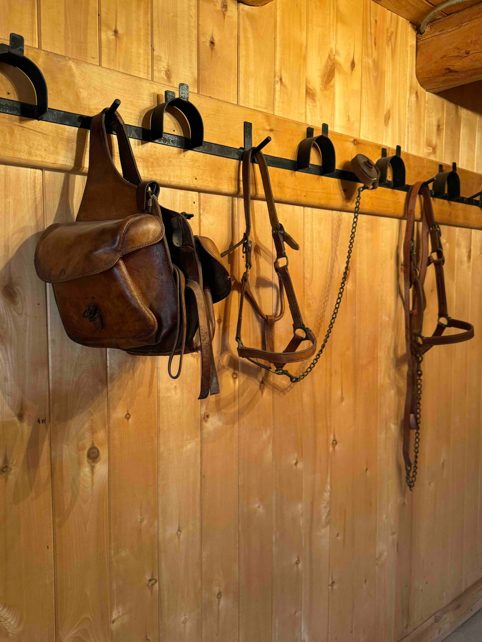 Collection of Antique Equestrian Tack, including Saddle Bags and Bridles - 2