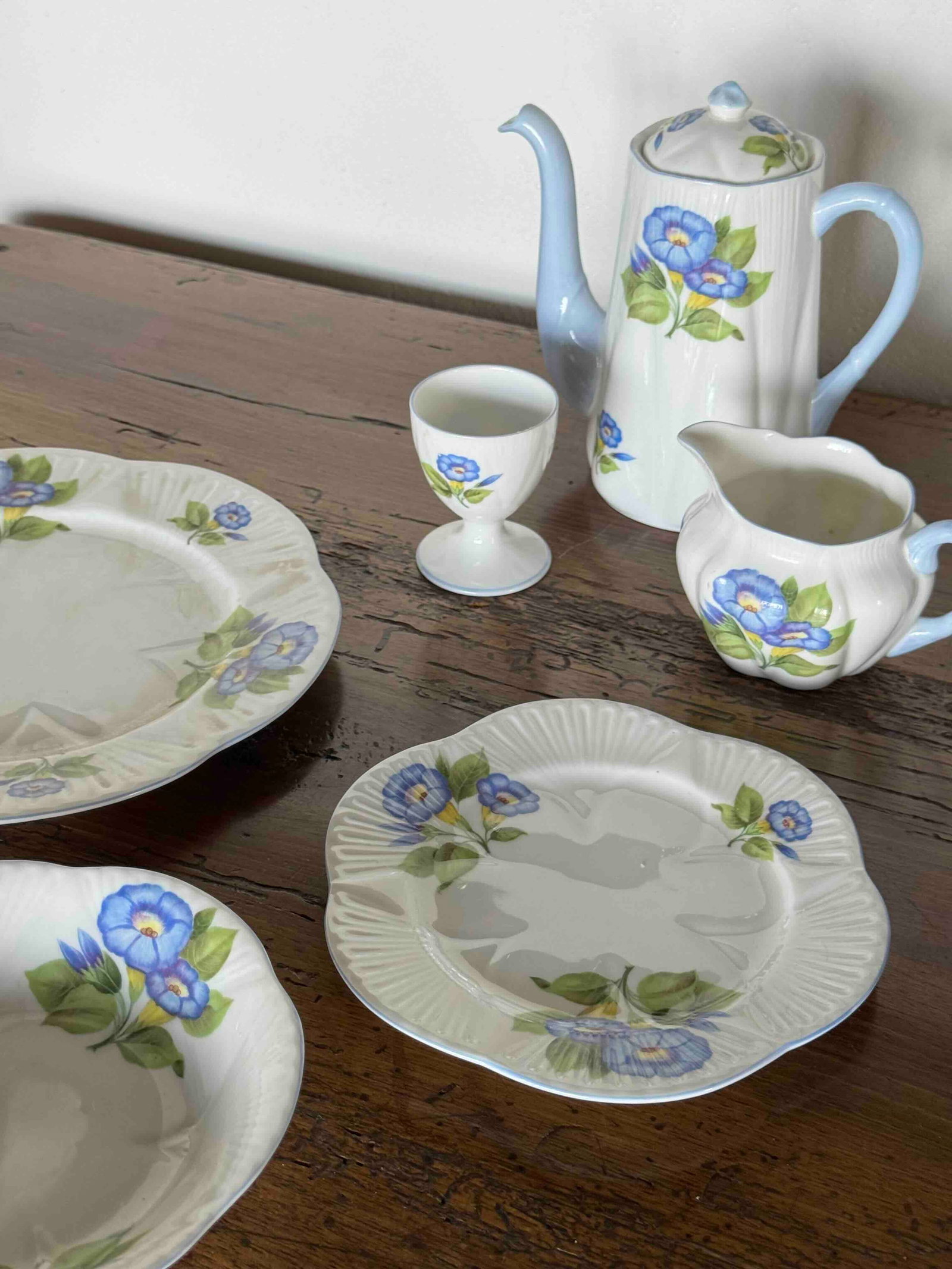 Shelley Fine Bone China "Morning Glory" Partial Breakfast Set - 3