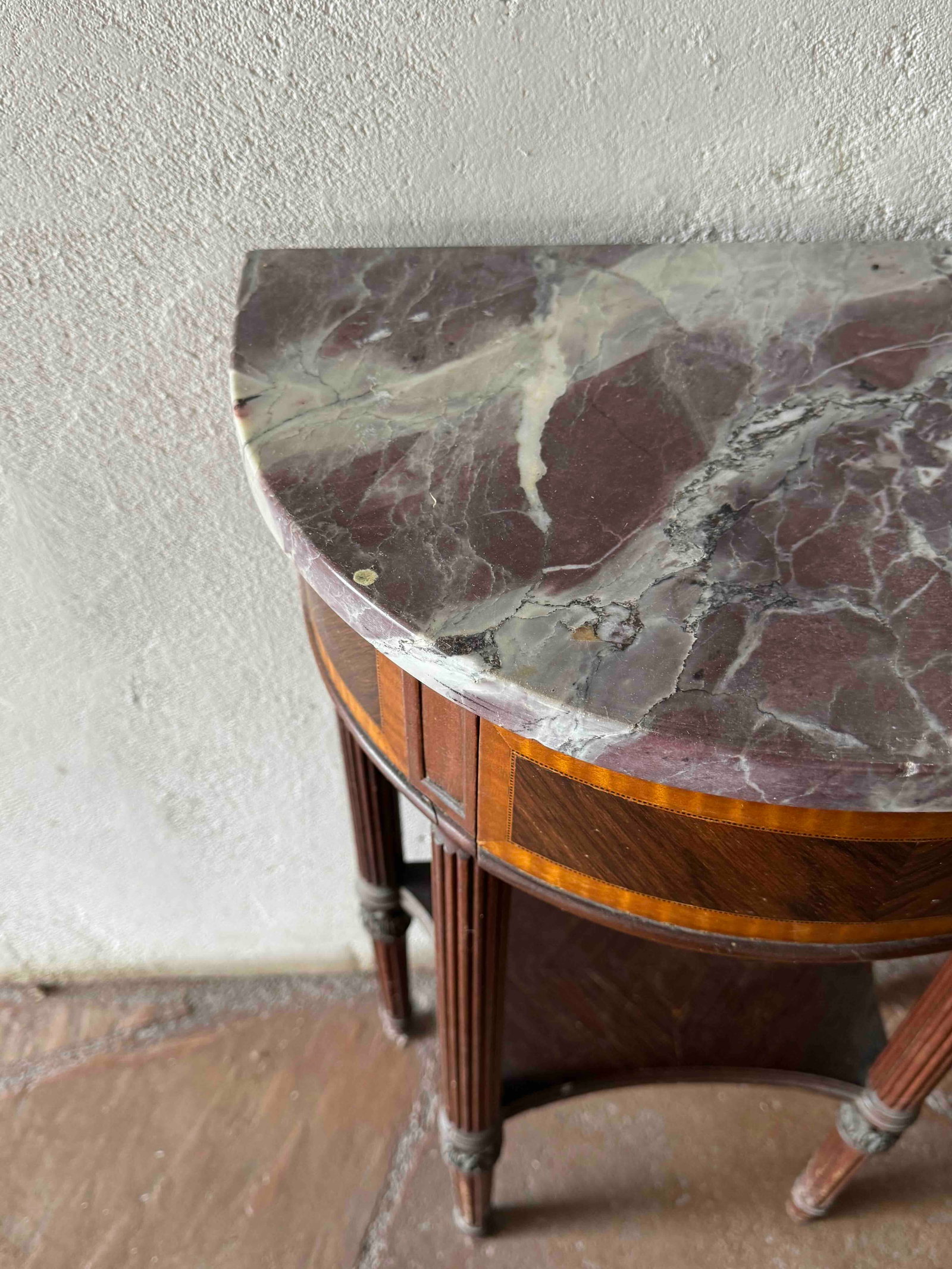 Stack & Rassell & Co. Neoclassical Demilune Console Table - 3