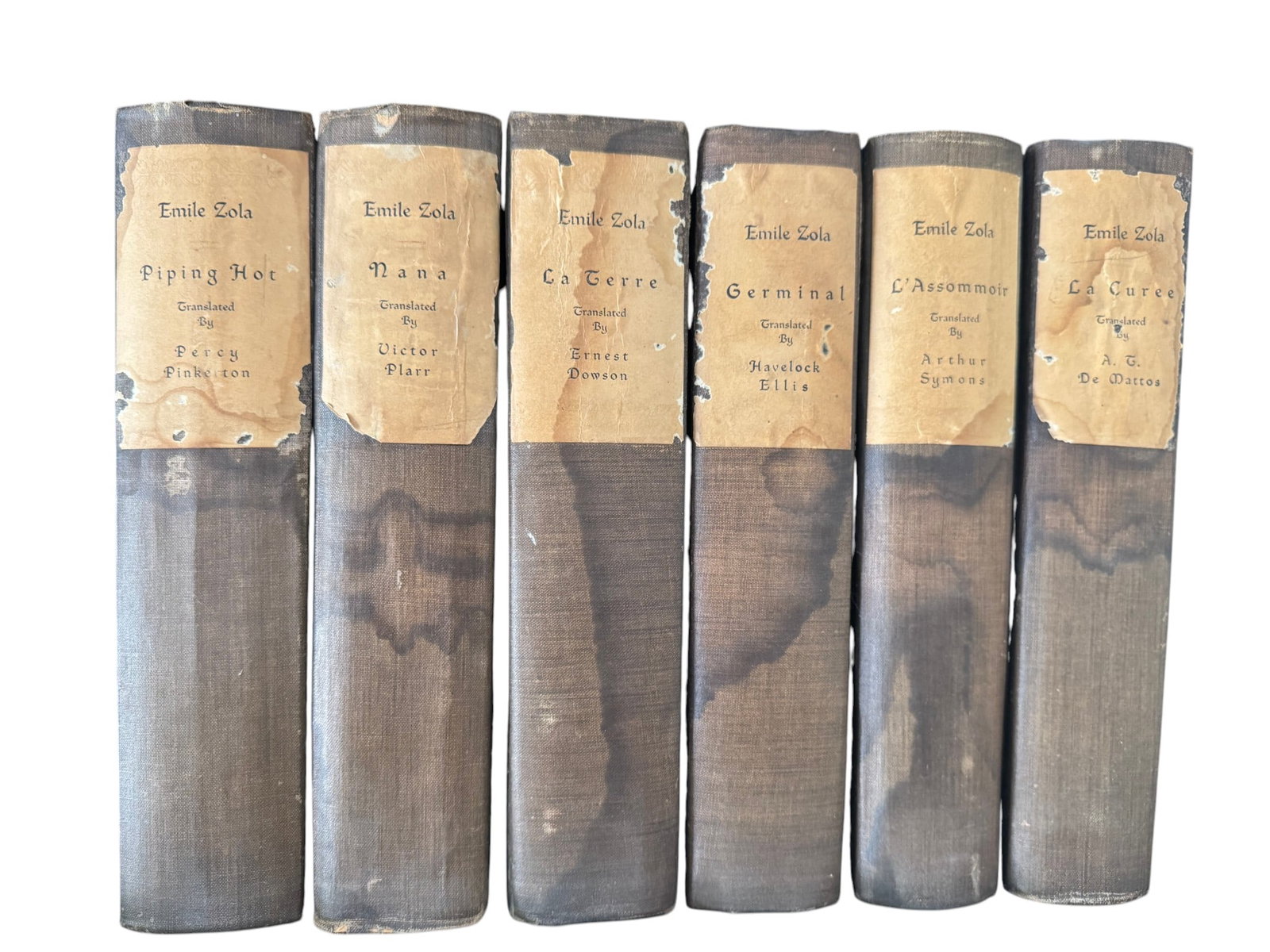 Six Volumes of Ã‰mile Zola, Boni and Liveright, 1924: A collection of six volumes by Ã‰mile Zola, translated from the French and published by Boni and Liveright in 1924. This lot includes "Piping Hot" translated by Percy Pinkerton, "Nana"