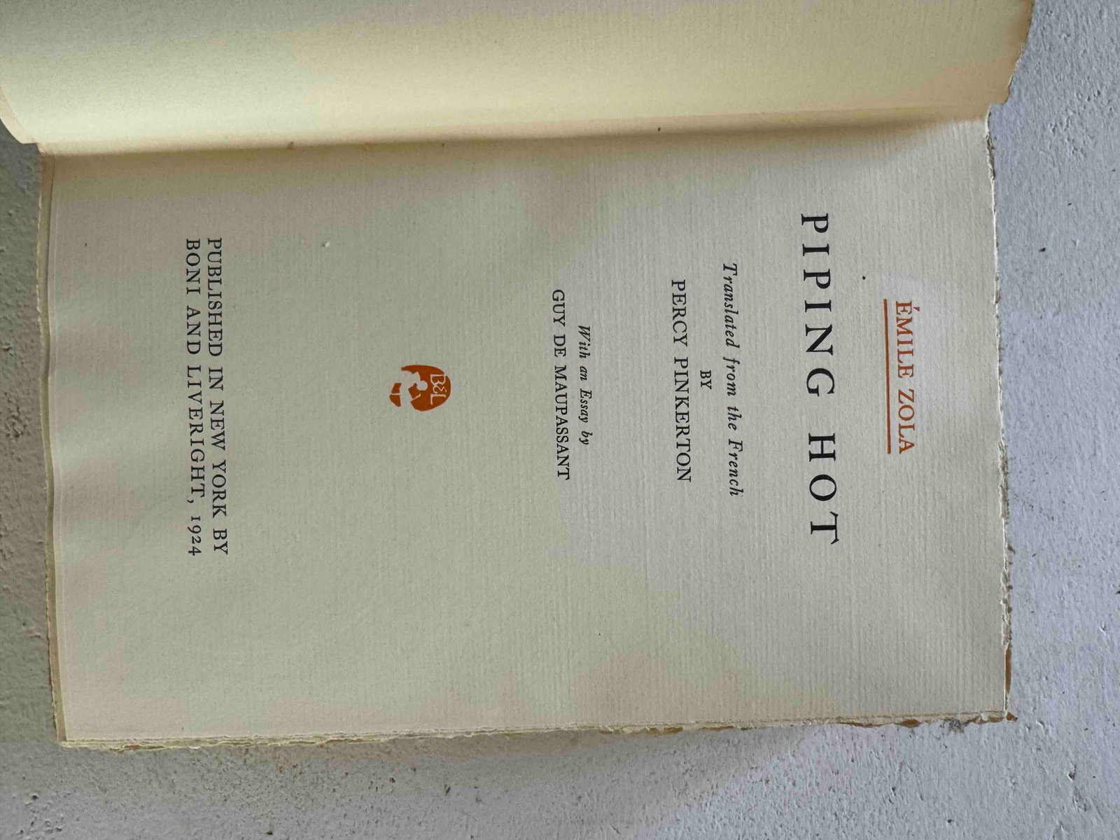 Six Volumes of Emile Zola, Boni and Liveright, 1924 - 4
