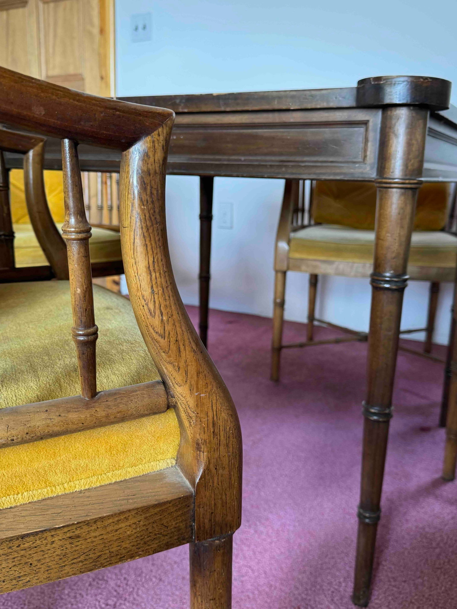 Vintage Drexel Games Table & Chairs - 4