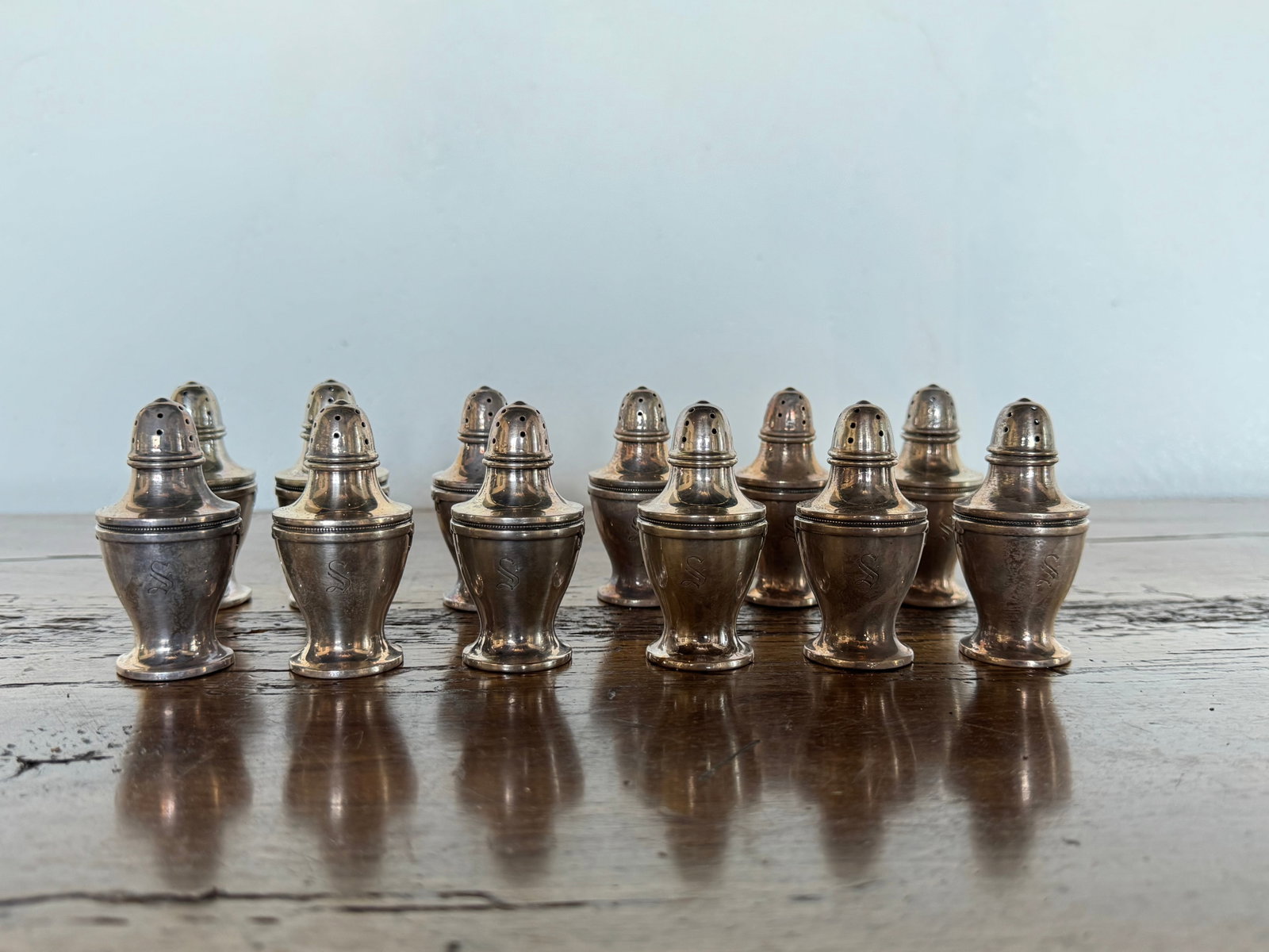 Set of Twelve Gorham Sterling Silver Salt and Pepper Shakers - 2