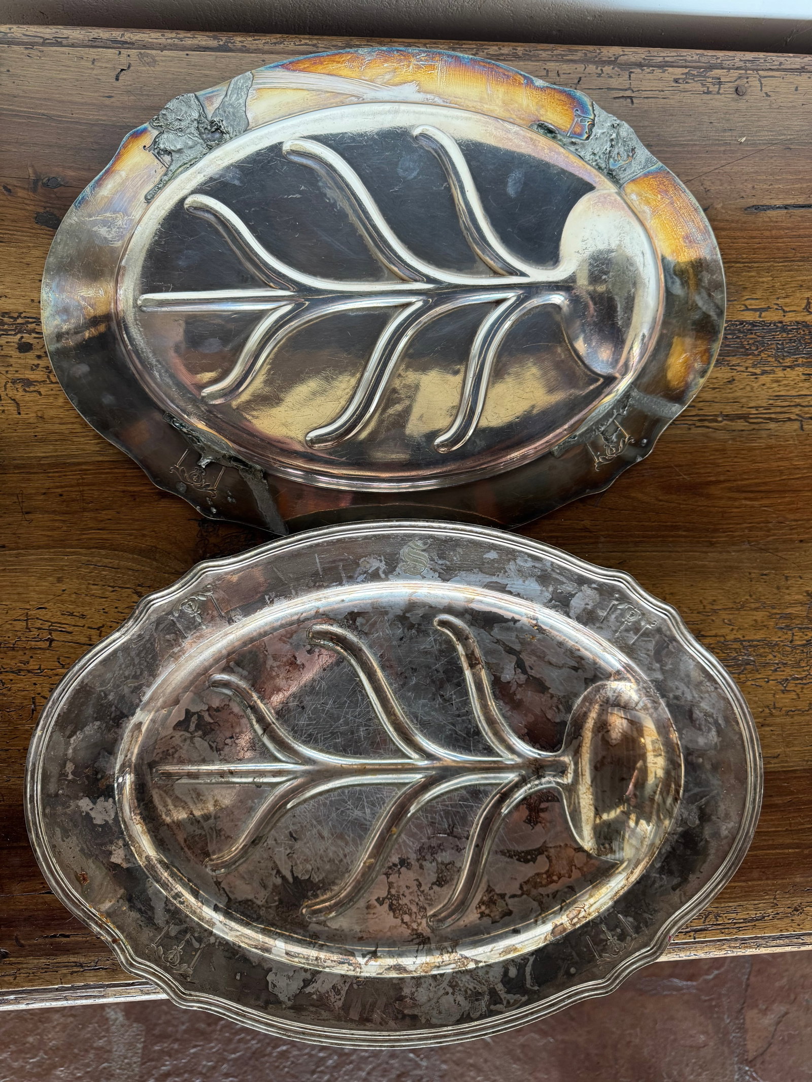 Pair of Gorham Silver S.P. Trays/Platters - 4