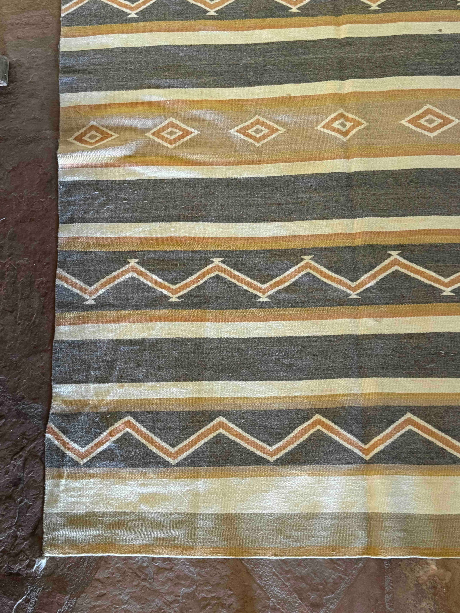 Native American Style Woven Wool Rug - 3