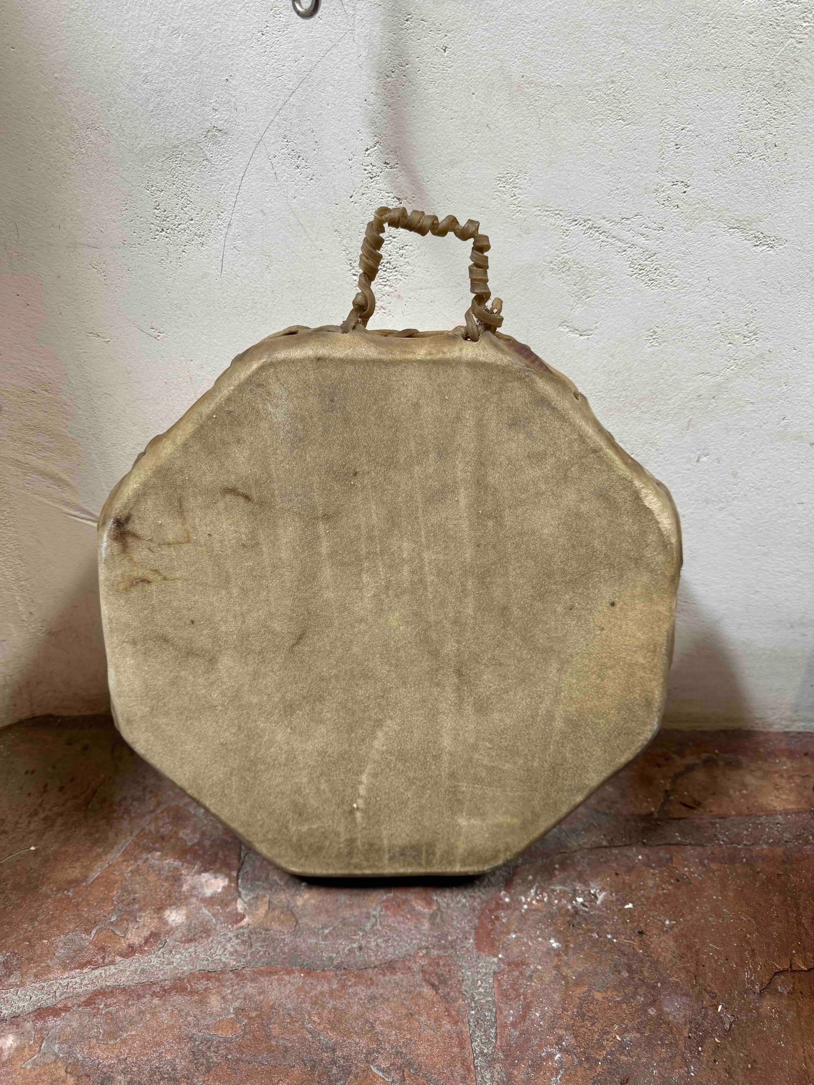 Native American Style Octagonal Hand Drum with Bird Motif - 3