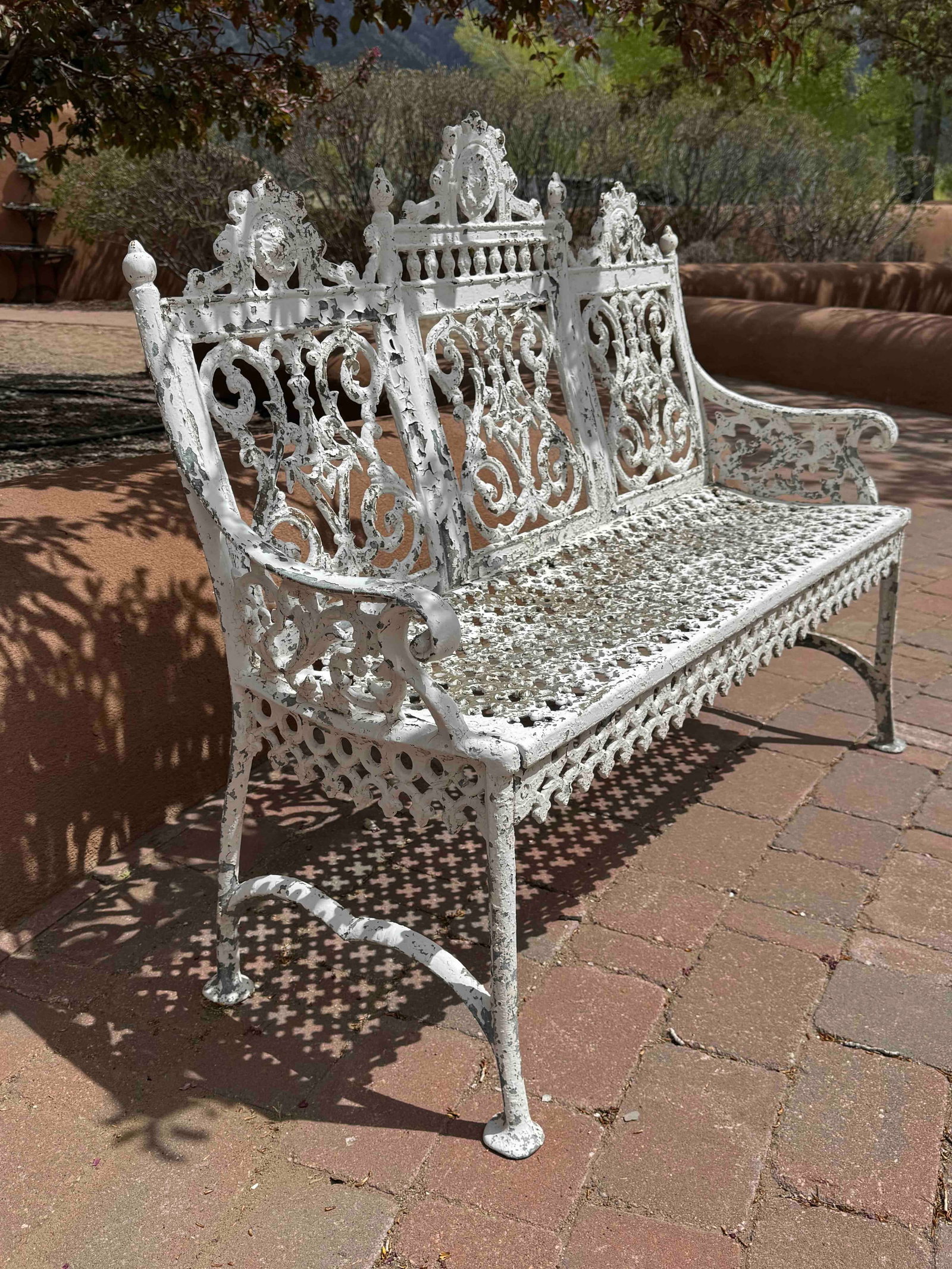 Victorian Style Cast Iron Garden Benchs, Pair - 2