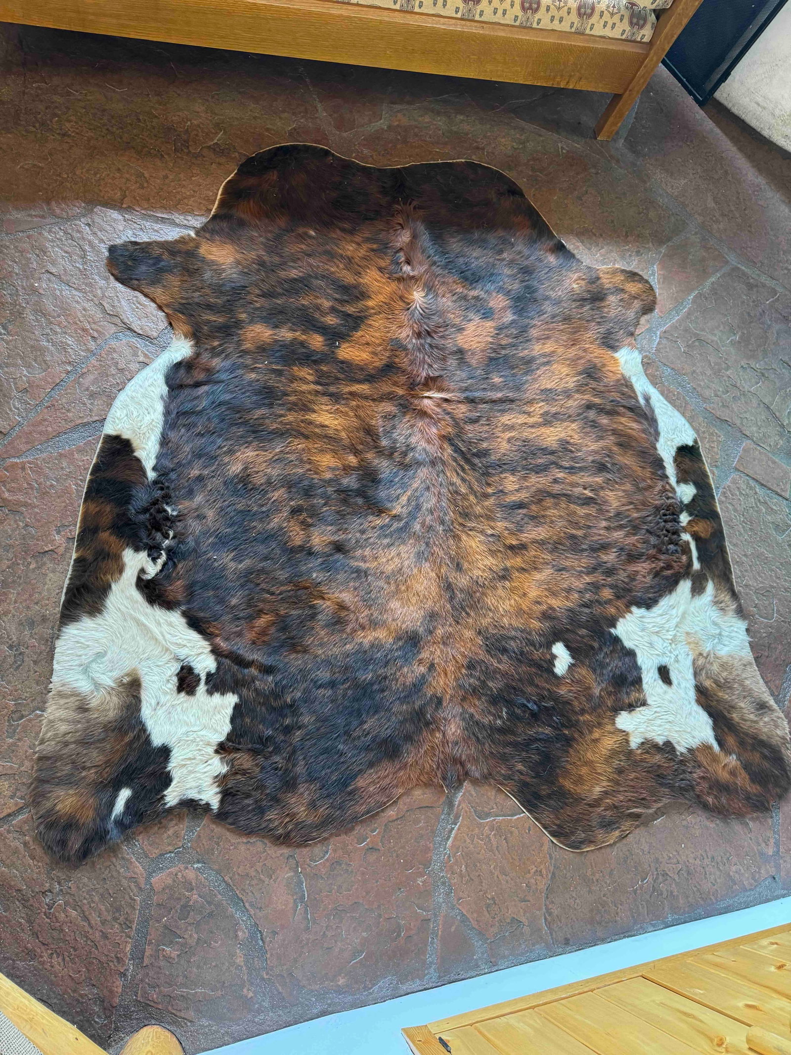 Brindle and White Cowhide Rug - 2