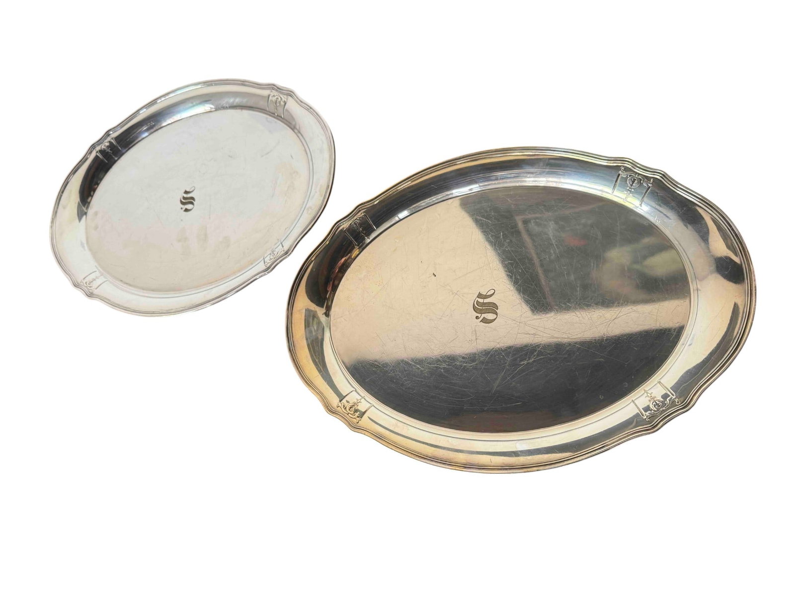 Pair of Gorham Ornate Sterling Silver Serving Trays (1 of 4)