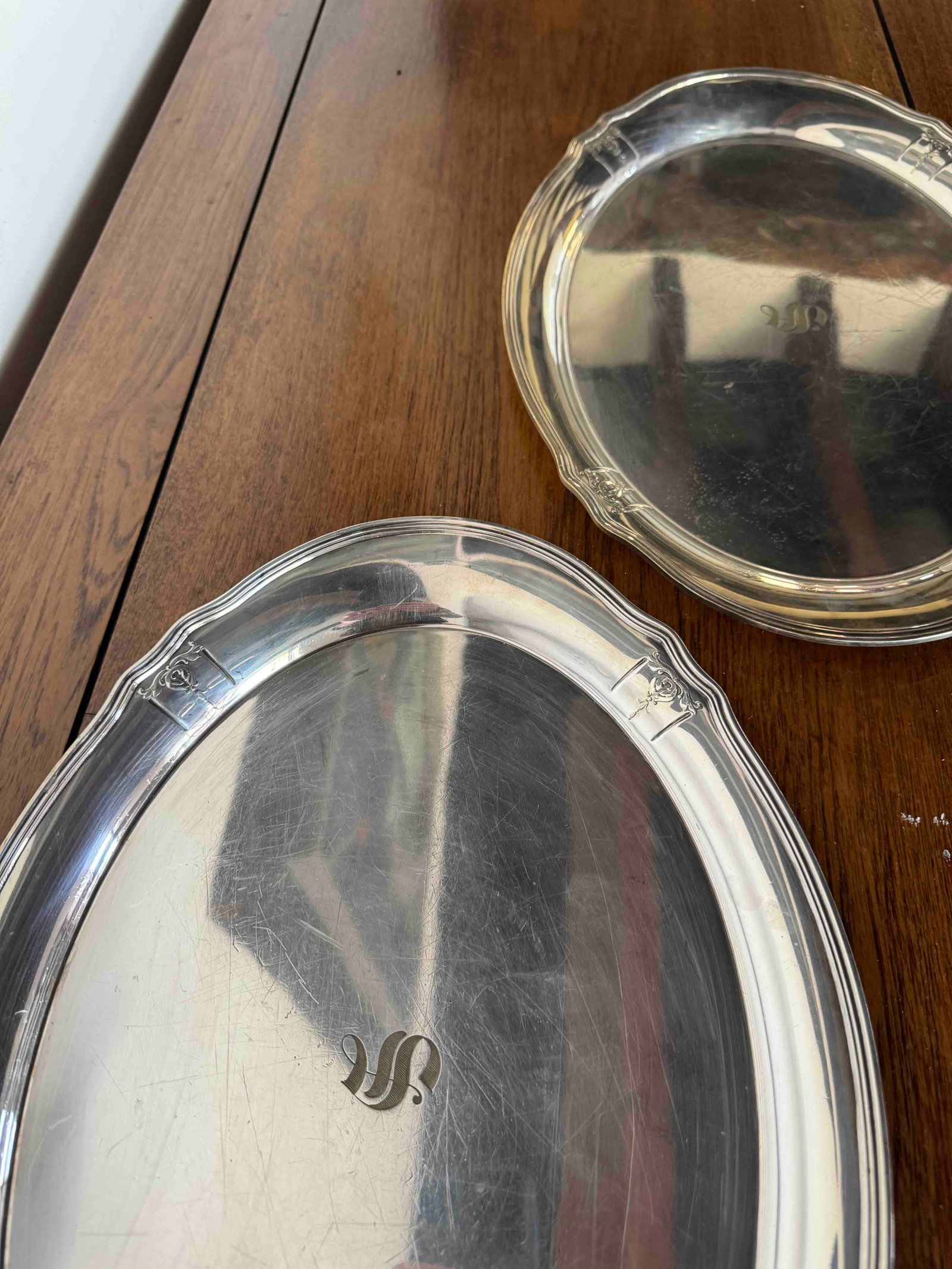 Pair of Gorham Ornate Sterling Silver Serving Trays - 3