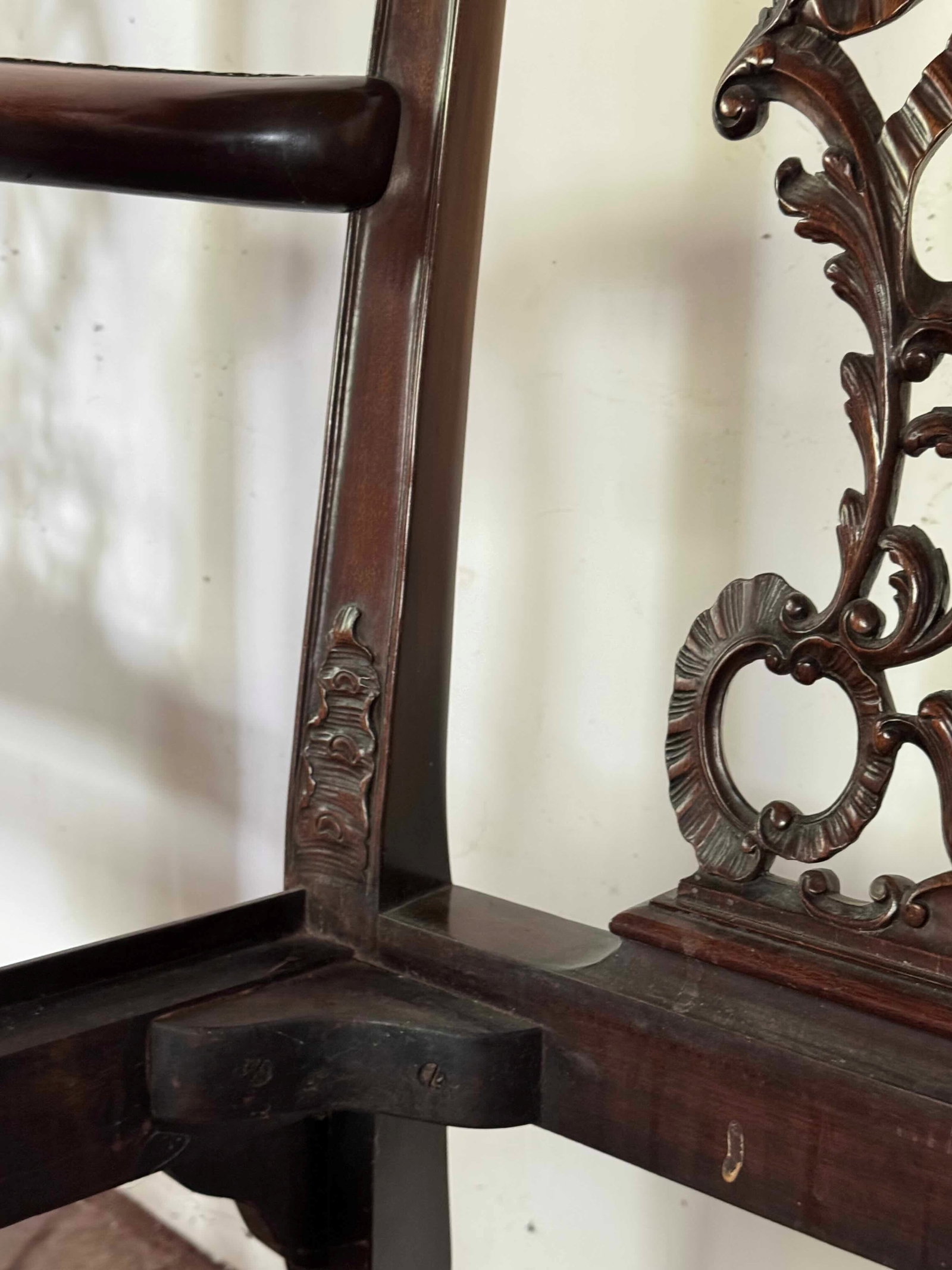 Pair of Carved Mahogany Chippendale Style Armchairs - 8