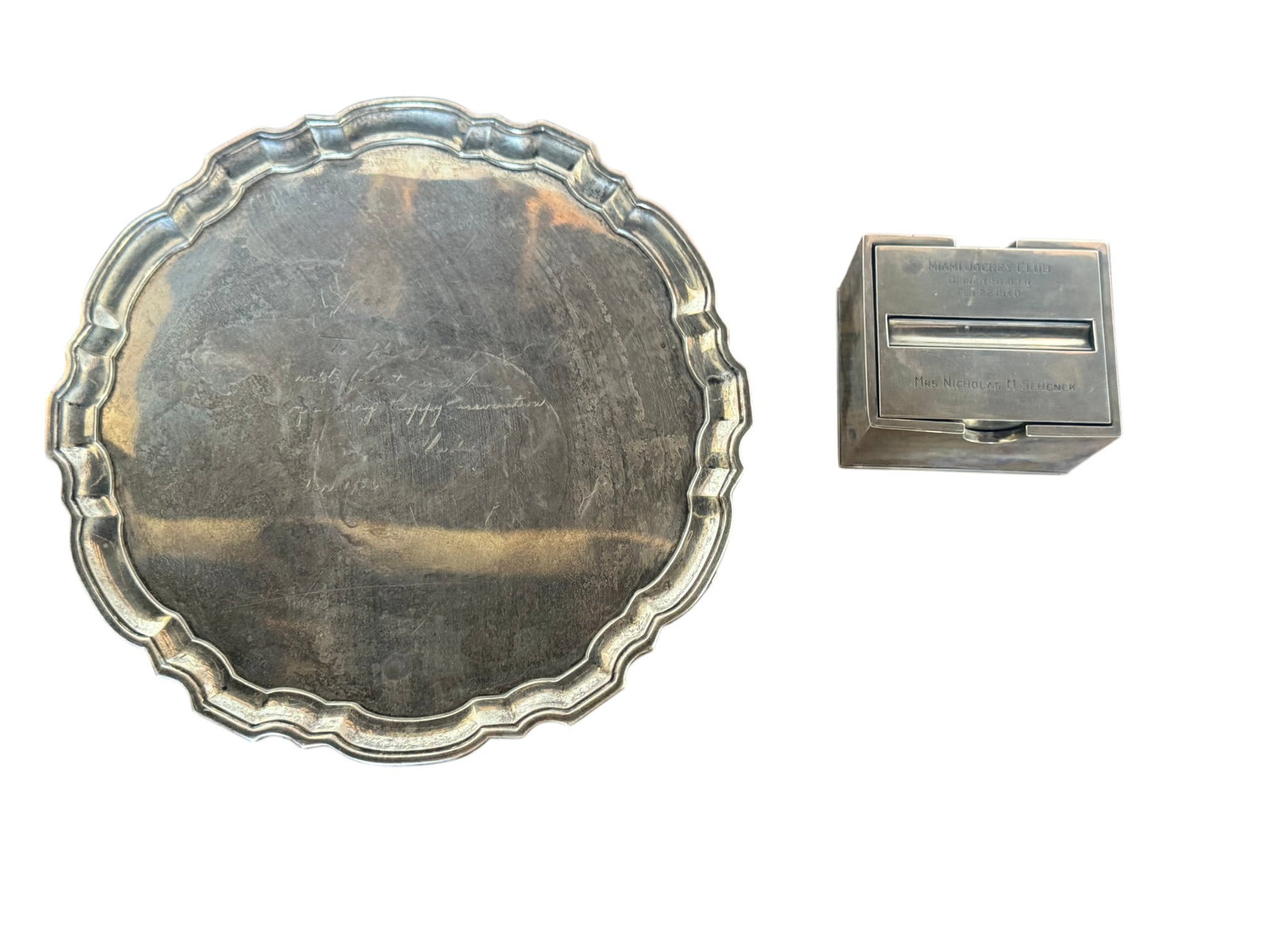 Tiffany & Co. Sterling Silver Tray and Gorham Sterling Silver Cigarette Box (1 of 6)