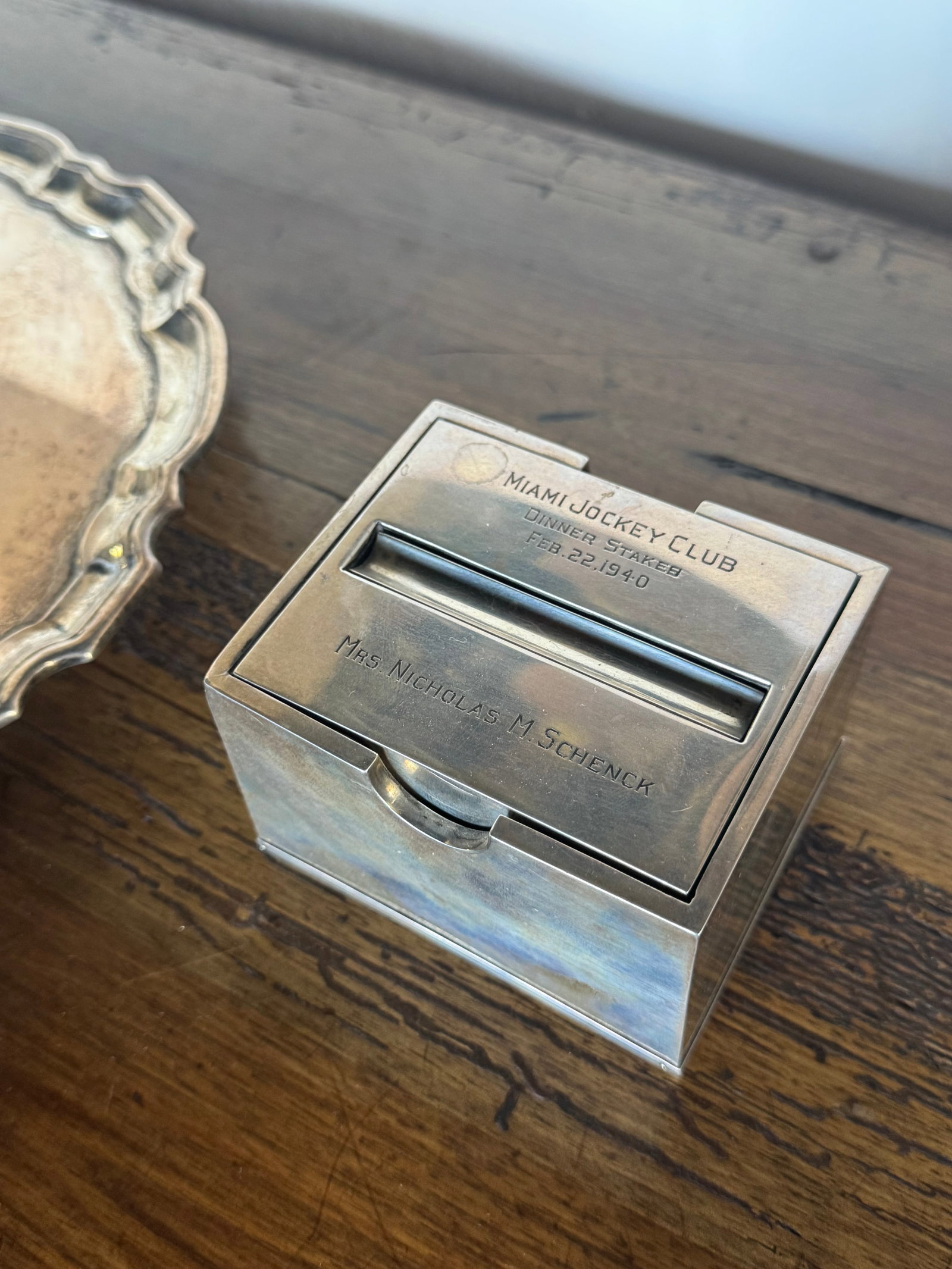 Tiffany & Co. Sterling Silver Tray and Gorham Sterling Silver Cigarette Box - 2