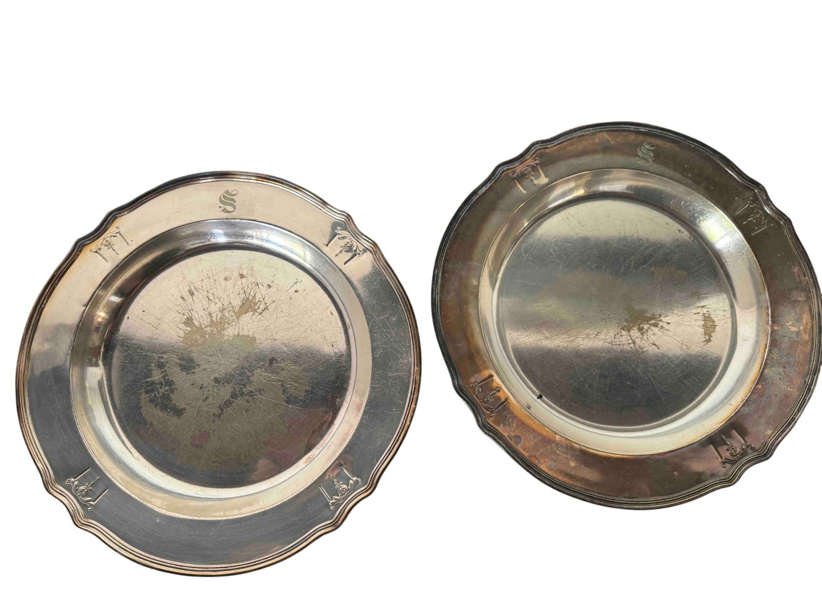 Pair of Gorham Silver Soldered Service Plates (1 of 5)
