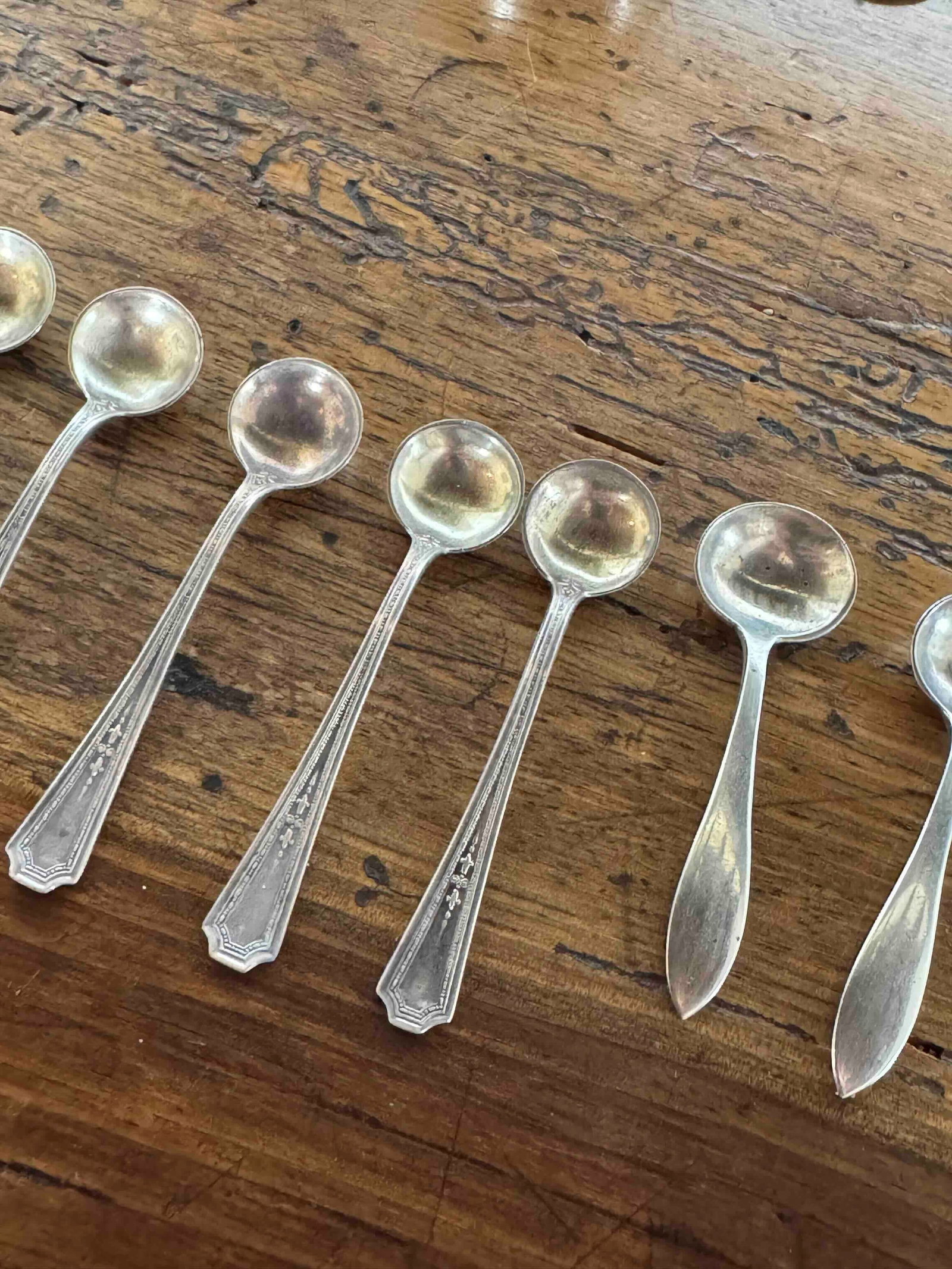 Collection of Sterling Silver Butter Dishes, Cordials, and Spoons - 5