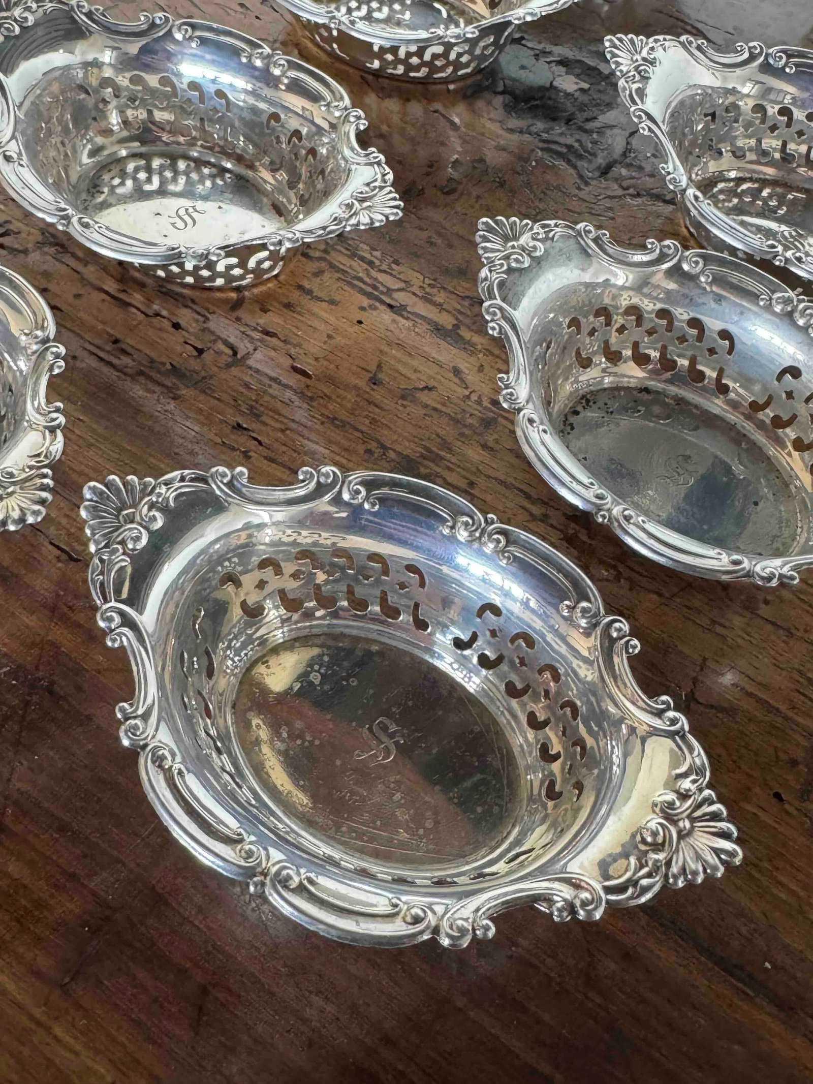 Collection of Sterling Silver Butter Dishes, Cordials, and Spoons - 6