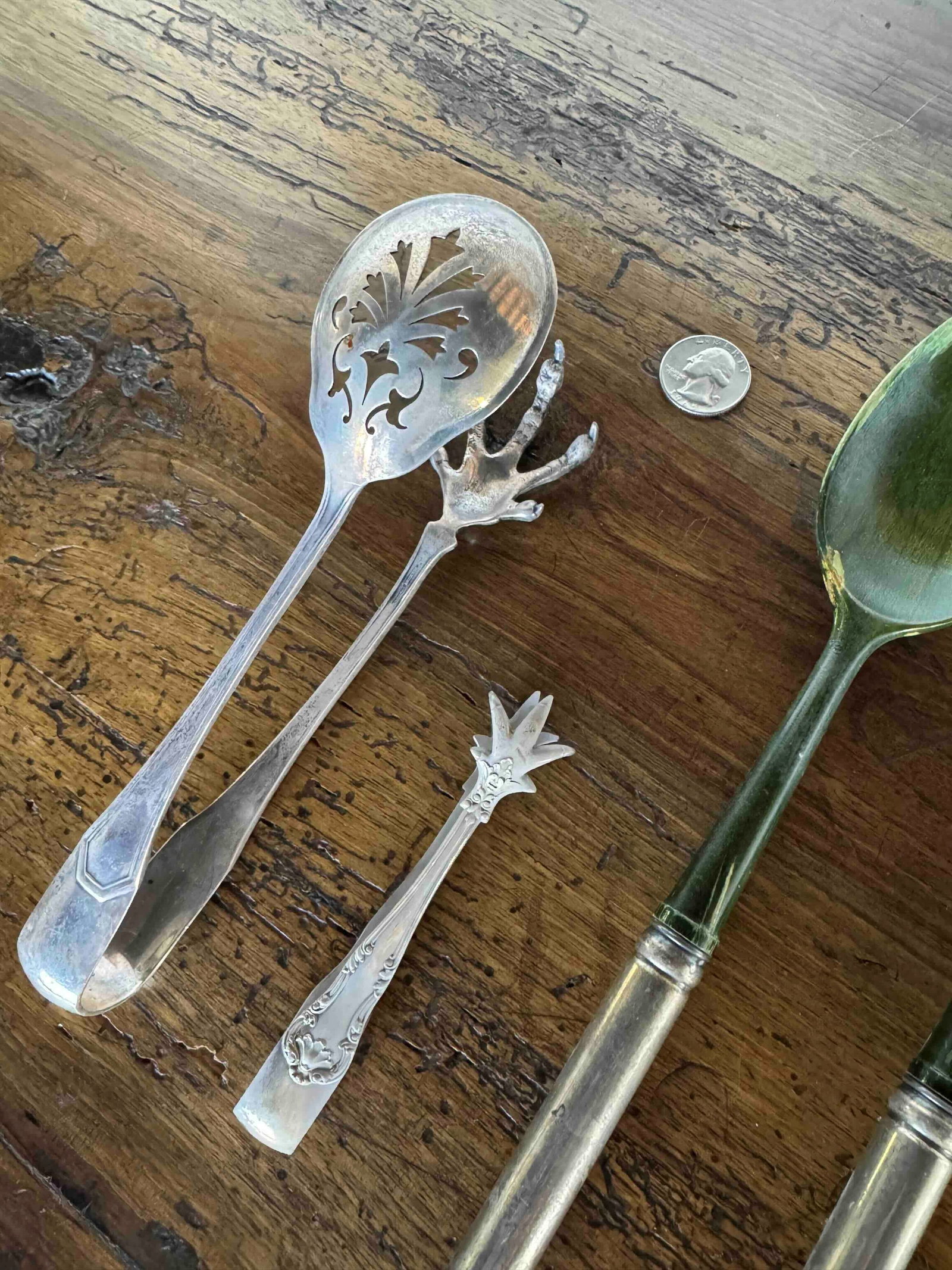 Collection of Vintage Sterling Silver and Horn Flatware, Early 20th Century - 3