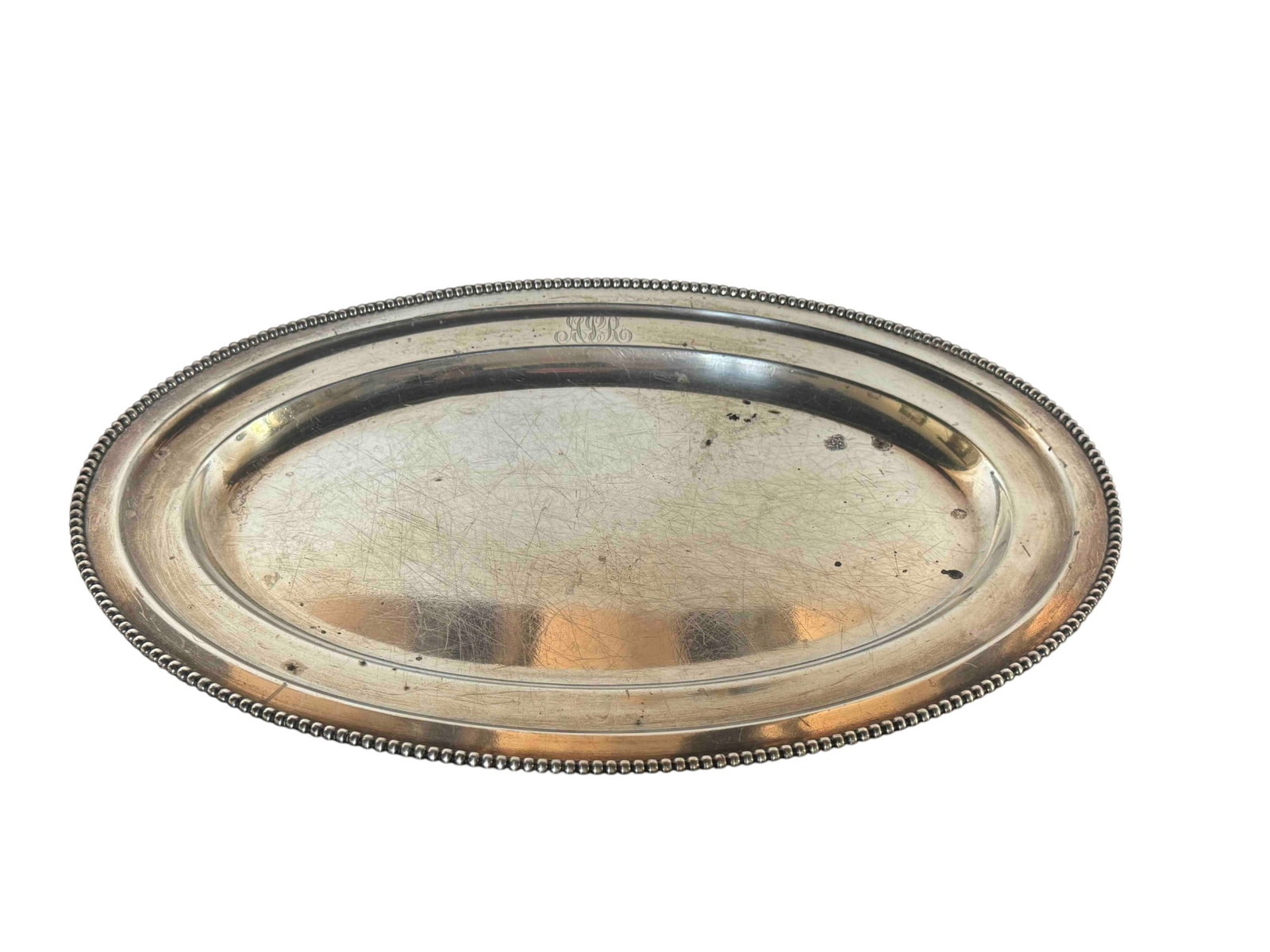 Danish Mid-Century Modern Sterling Silver Oval Serving Tray by Ã˜reskov (1 of 5)