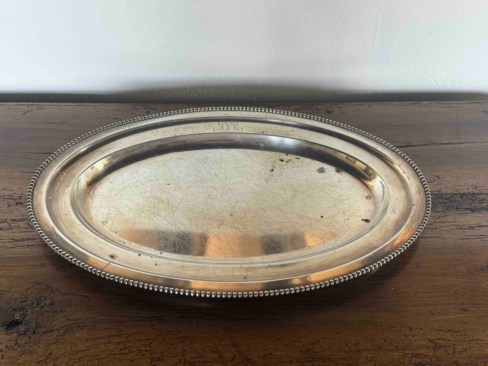Danish Mid-Century Modern Sterling Silver Oval Serving Tray by Ã˜reskov - 2
