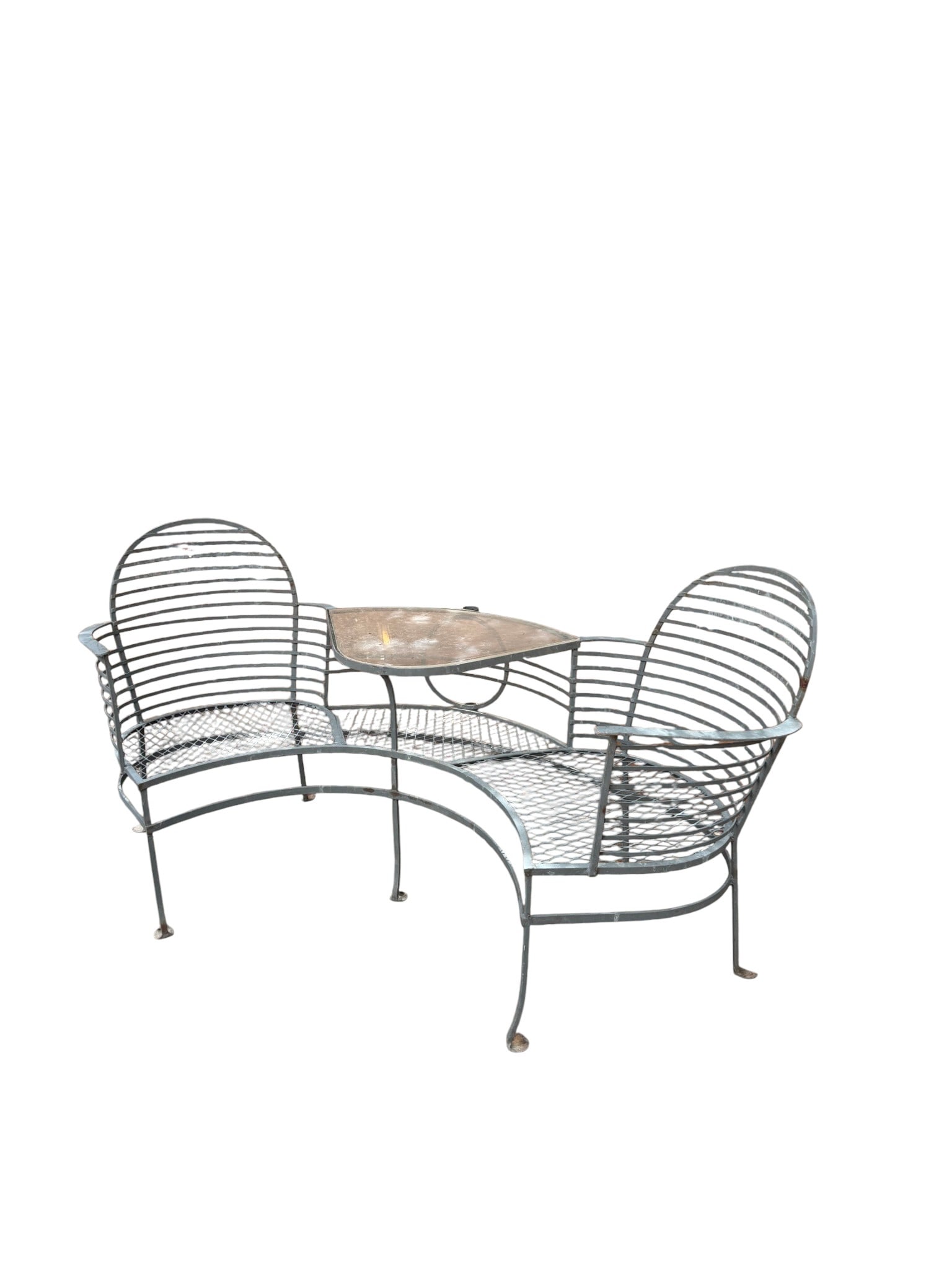 Mid Century Wrought Iron Outdoor Chair & Table Combination (1 of 3)