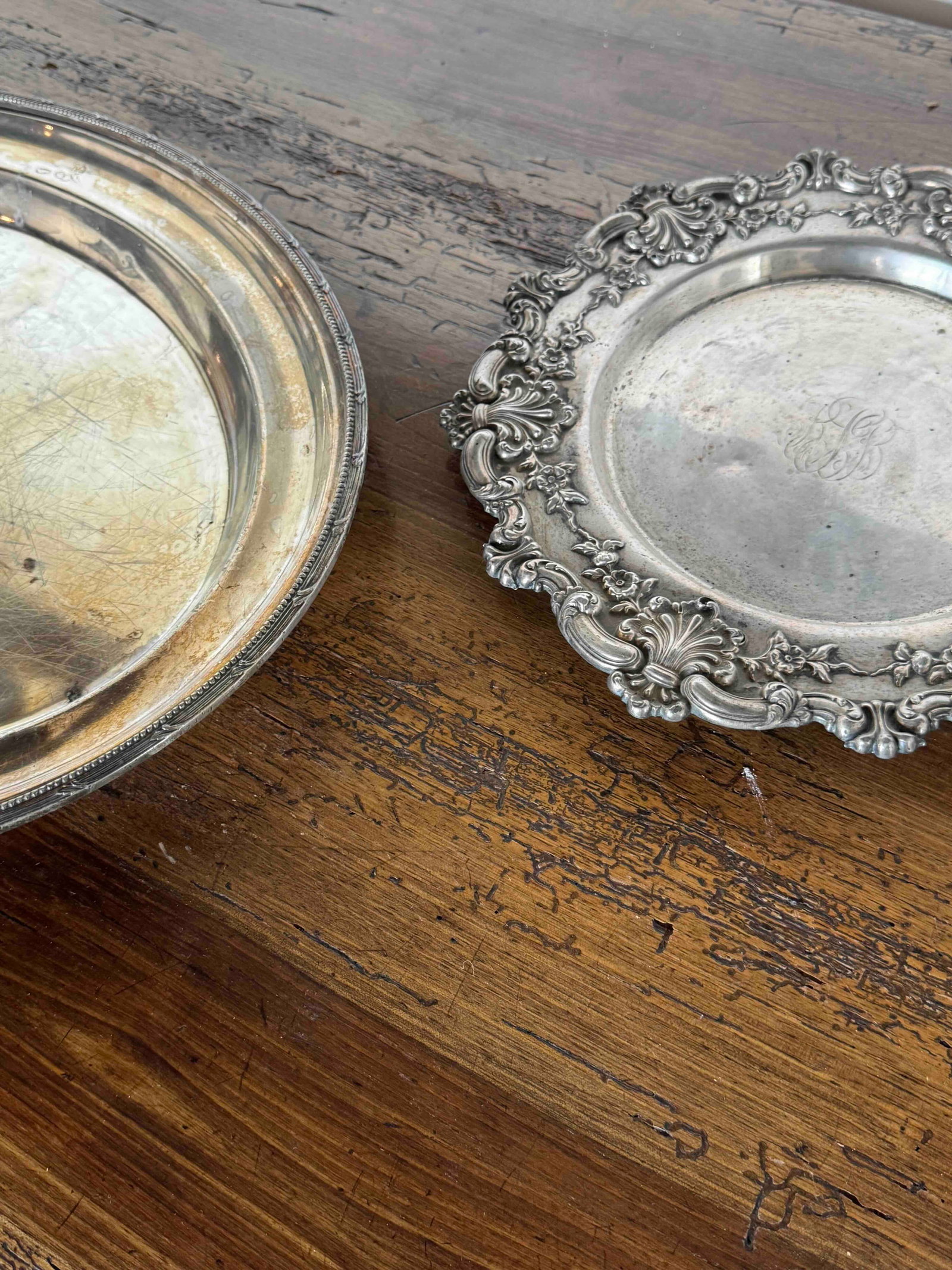 Two Sterling Silver Serving Trays, Ritz Towers and Unknown Maker - 3