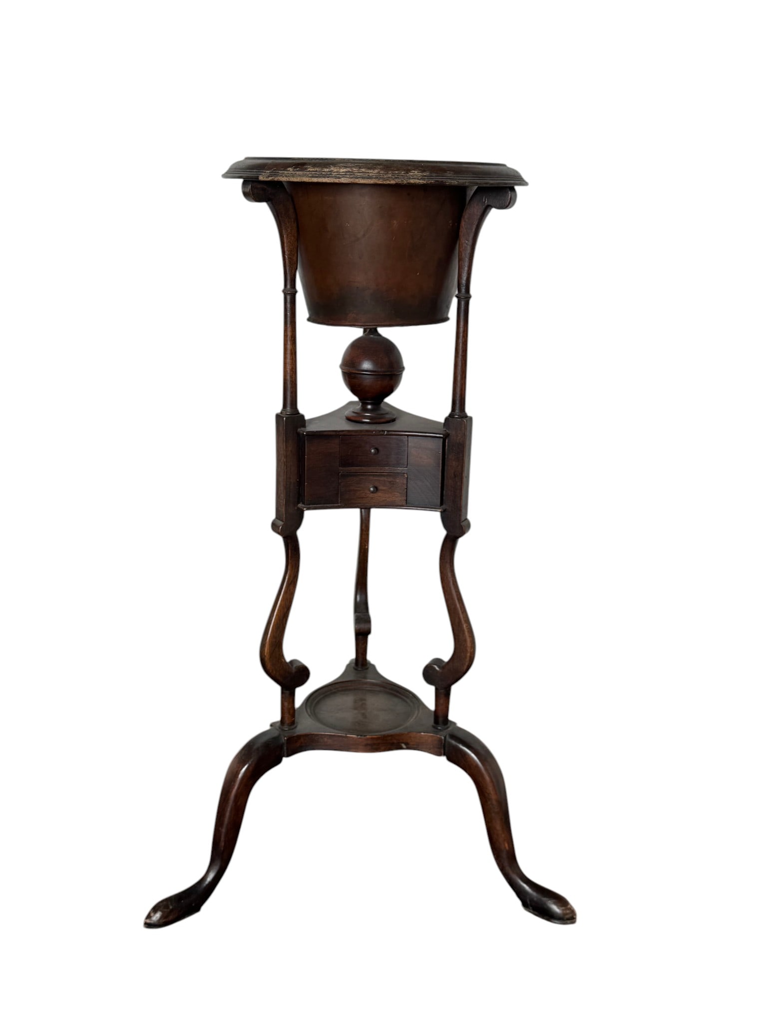 19th Century Burl Wood and Mahogany Basin Stand (1 of 4)