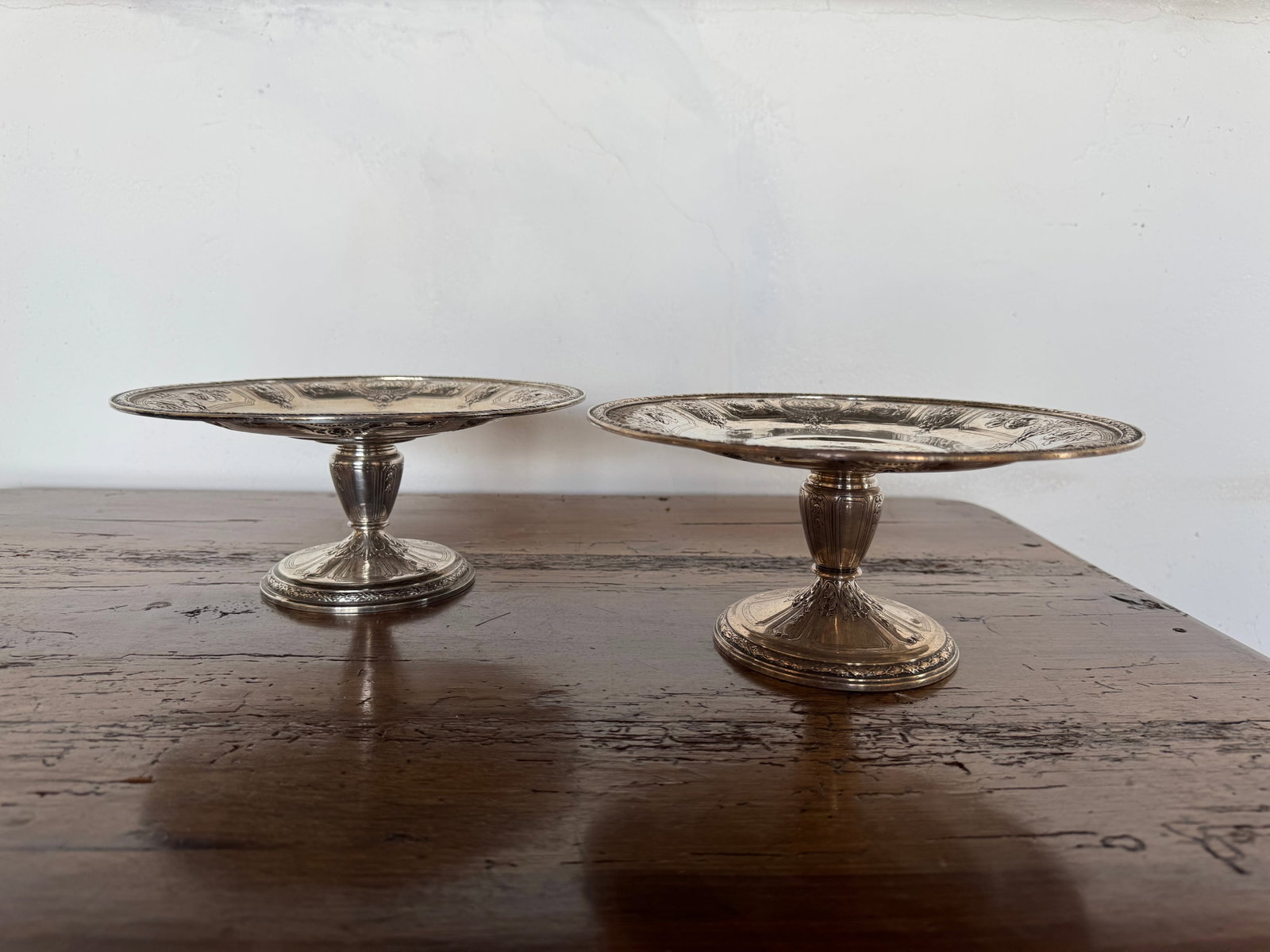 Pair of Gorham Sterling Silver Reticulated Comports, circa 1890s - 2