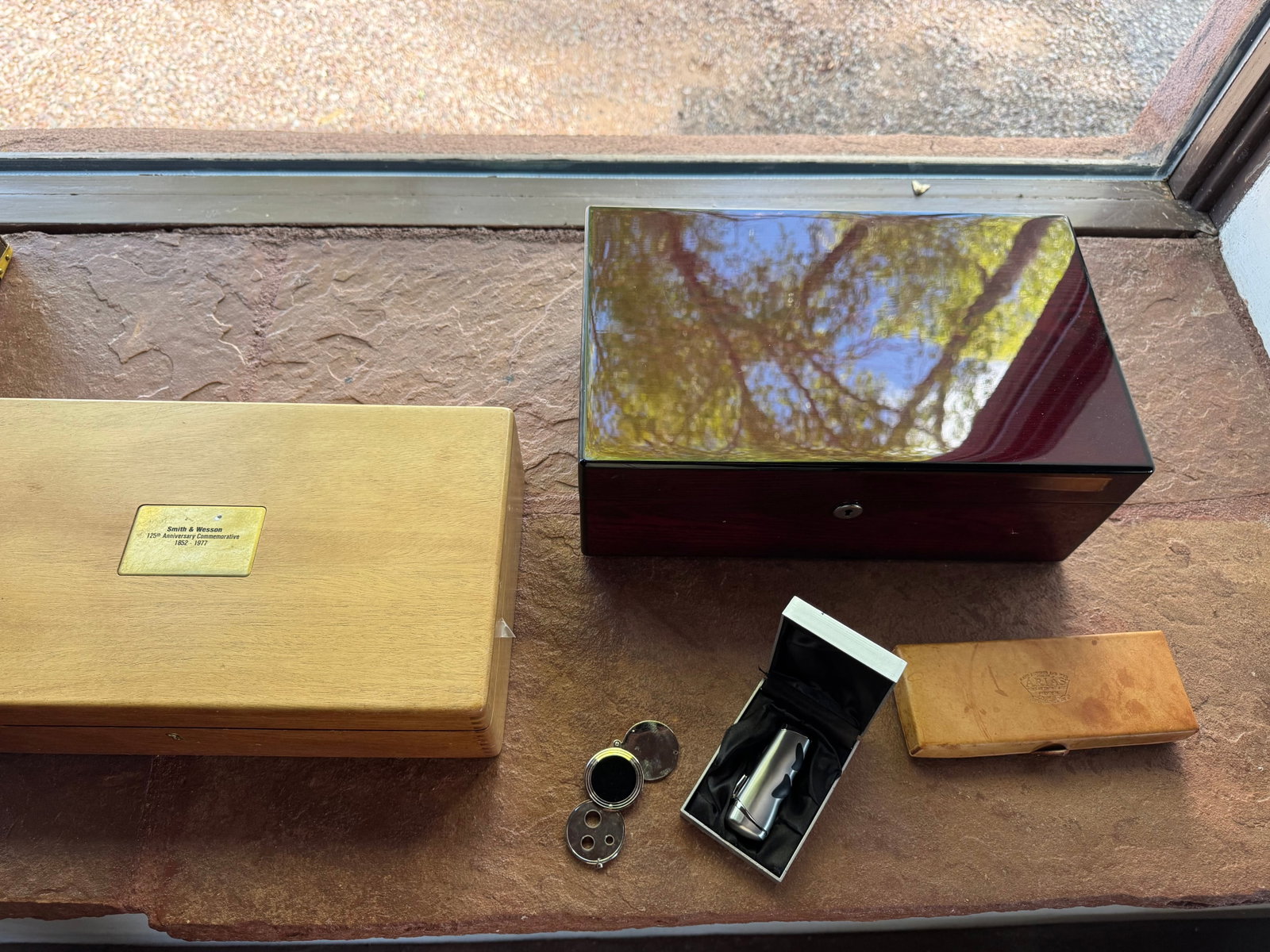 Collection of Humidors, Lighter, and Pill Box - 2