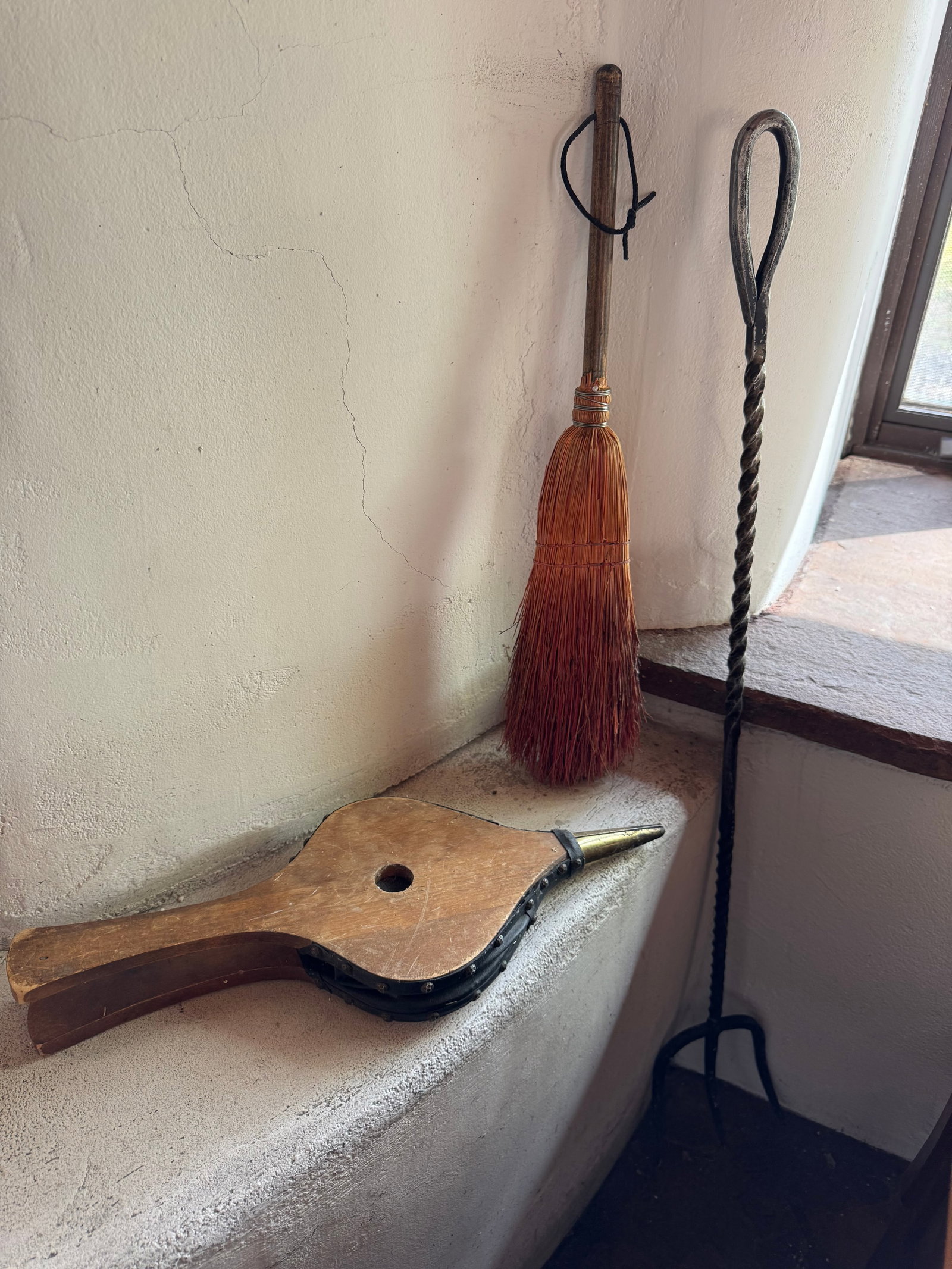 Three-Piece Fireside Companion Set with Bellows, Poker, and Hearth Brush - 2