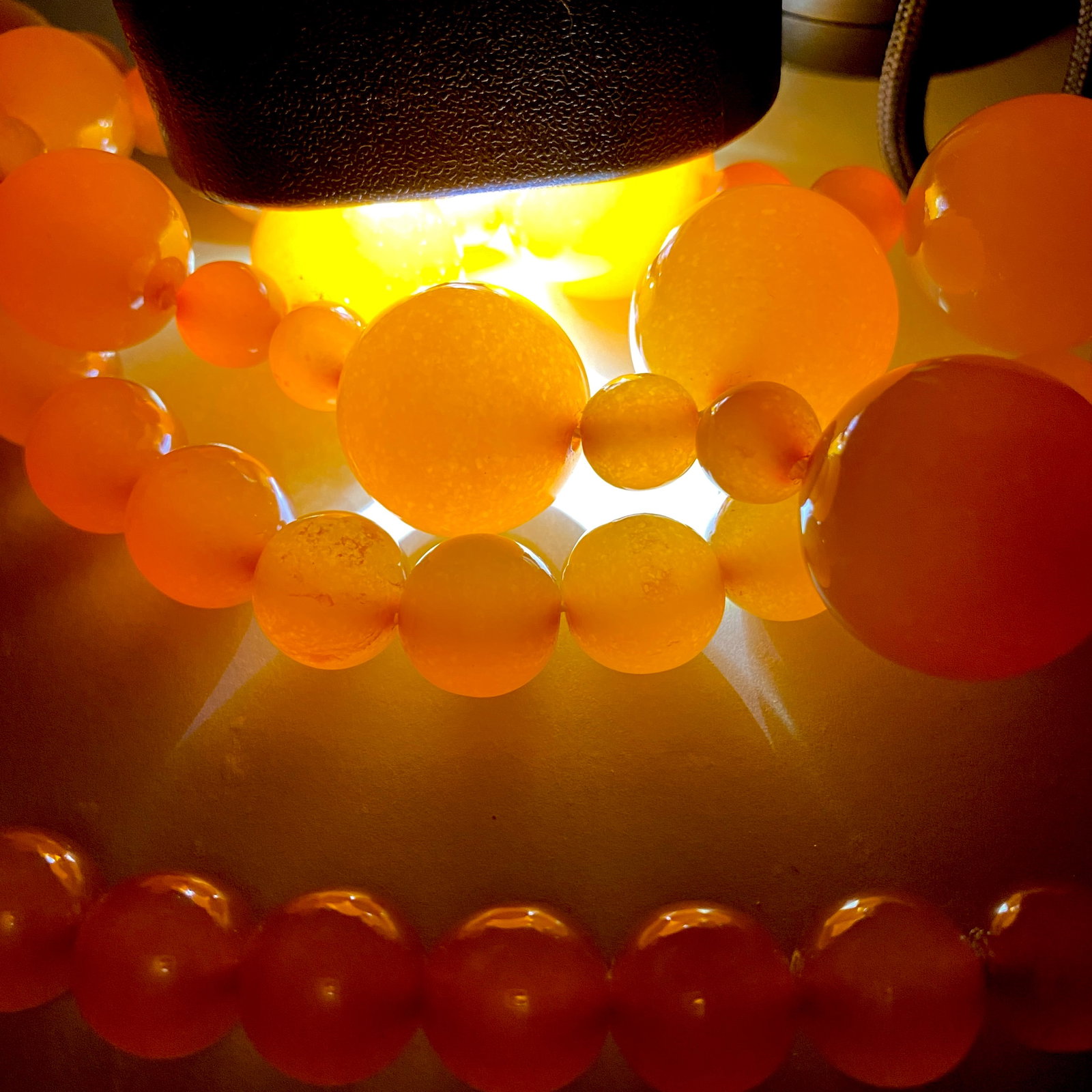 Antique Amber Necklace made from Round Amber beads - 10