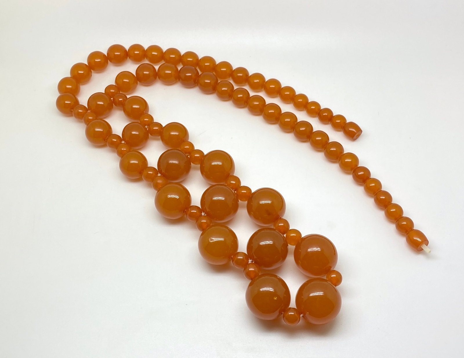 Antique Amber Necklace made from Round Amber beads - 3