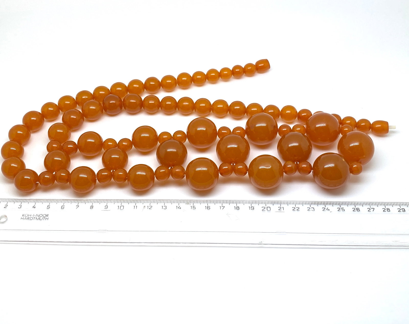 Antique Amber Necklace made from Round Amber beads - 4