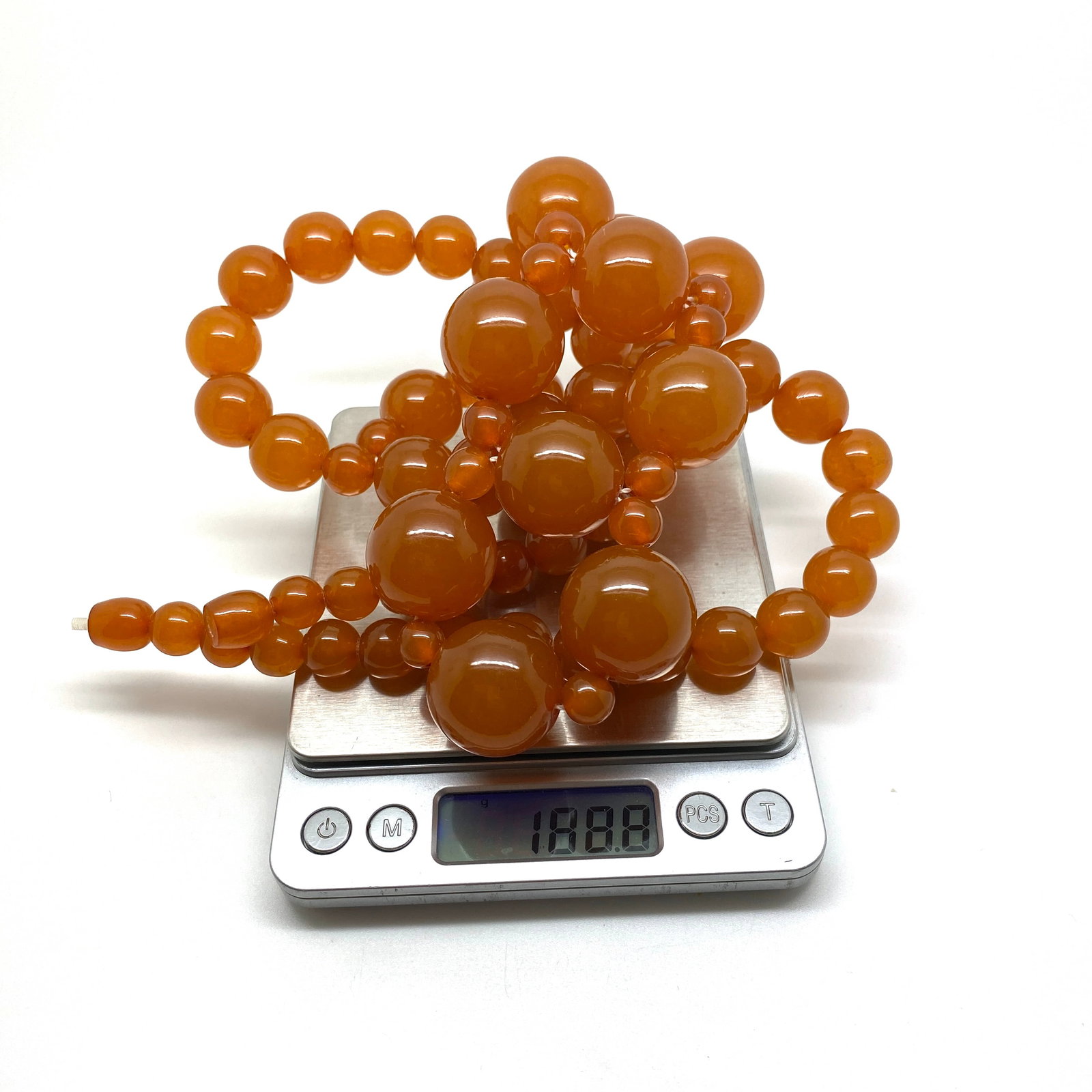 Antique Amber Necklace made from Round Amber beads - 7