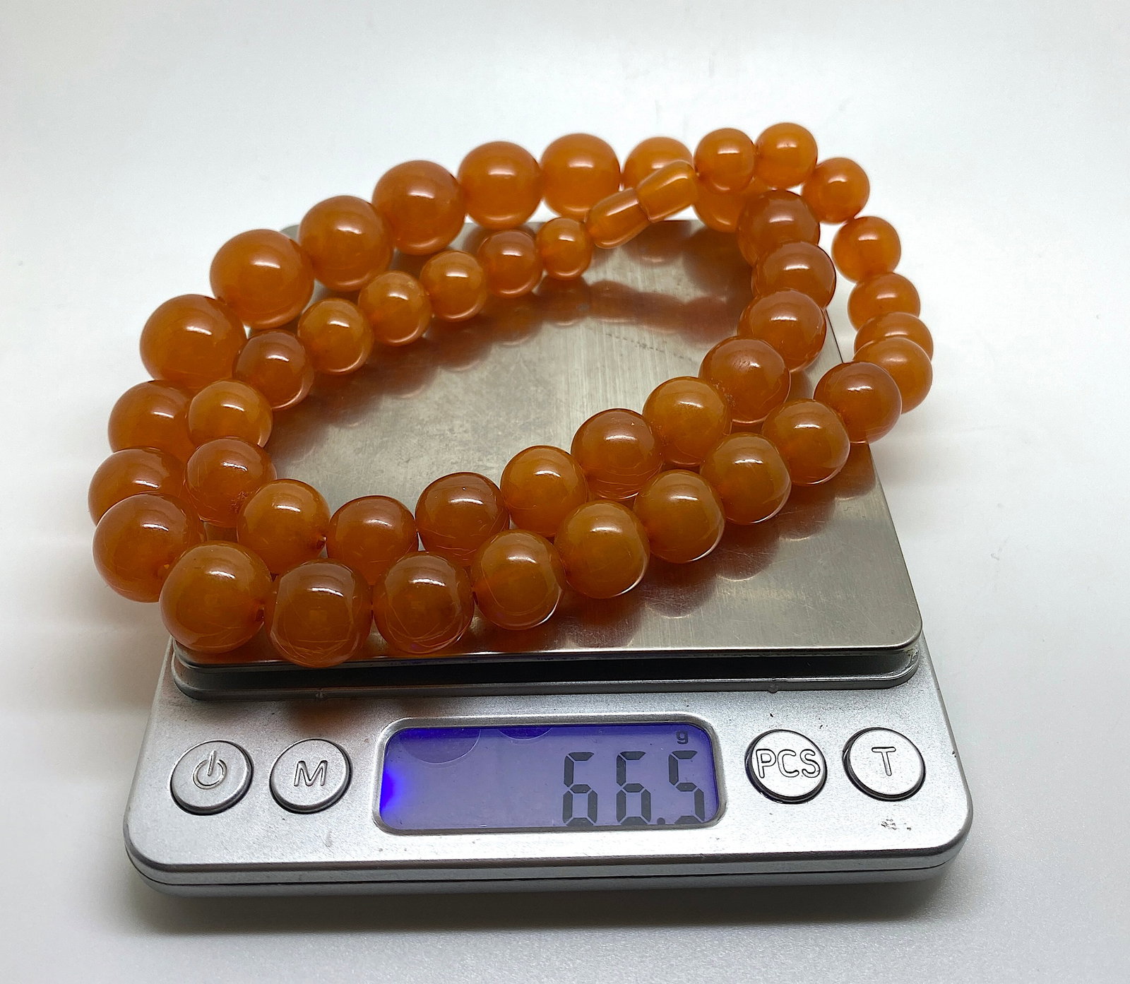 Alluring Unique Vintage Amber Necklace made from Round Amber beads - 10