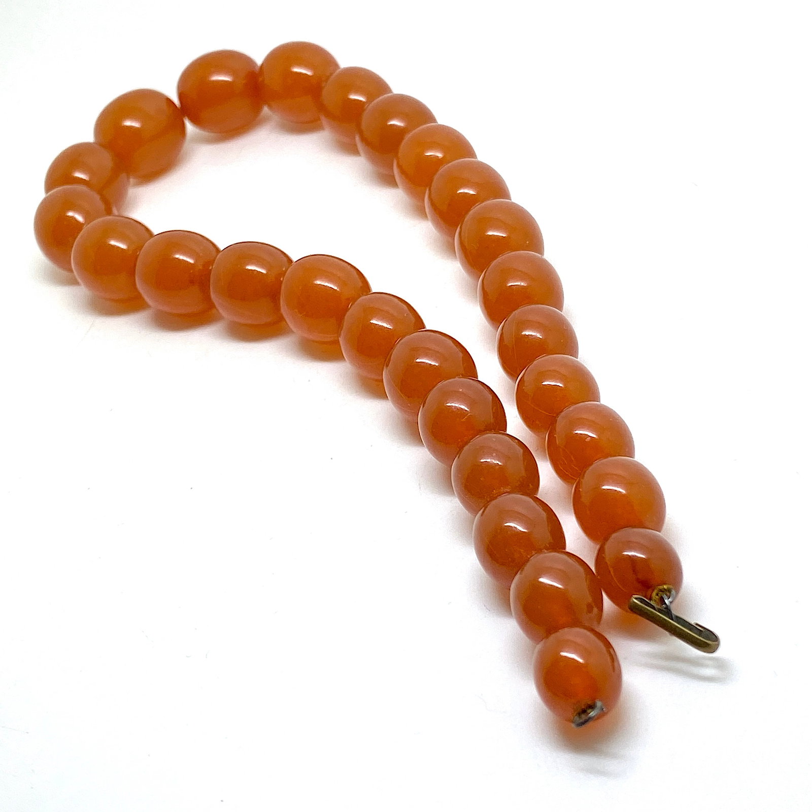 Exquisite Vintage Amber Necklace made from Olive shaped Amber beads - 8